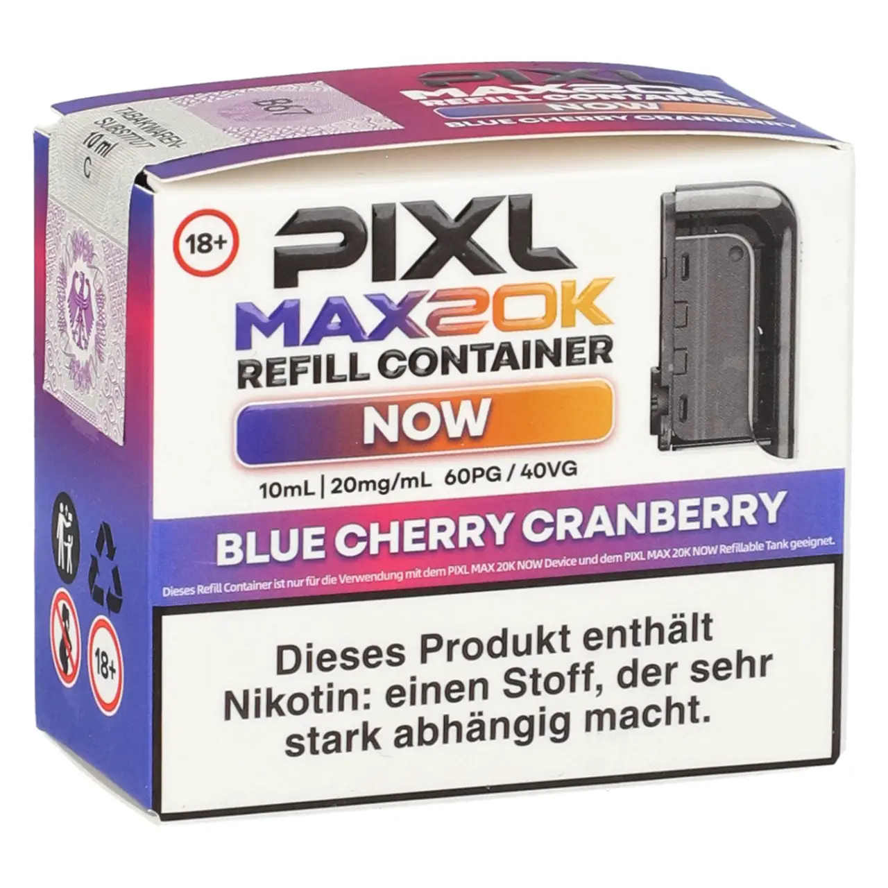 Pixl Max 20K Now Refill Container Blue Cherry Cranberry