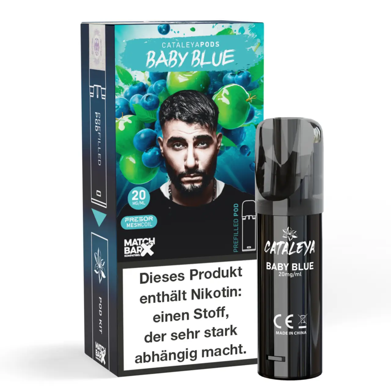 Baby Blue - Cataleya by Samra Prefilled Pod für Mehrweg Vape - befüllt mit 2ml Liquid - MatchBar X kompatibel