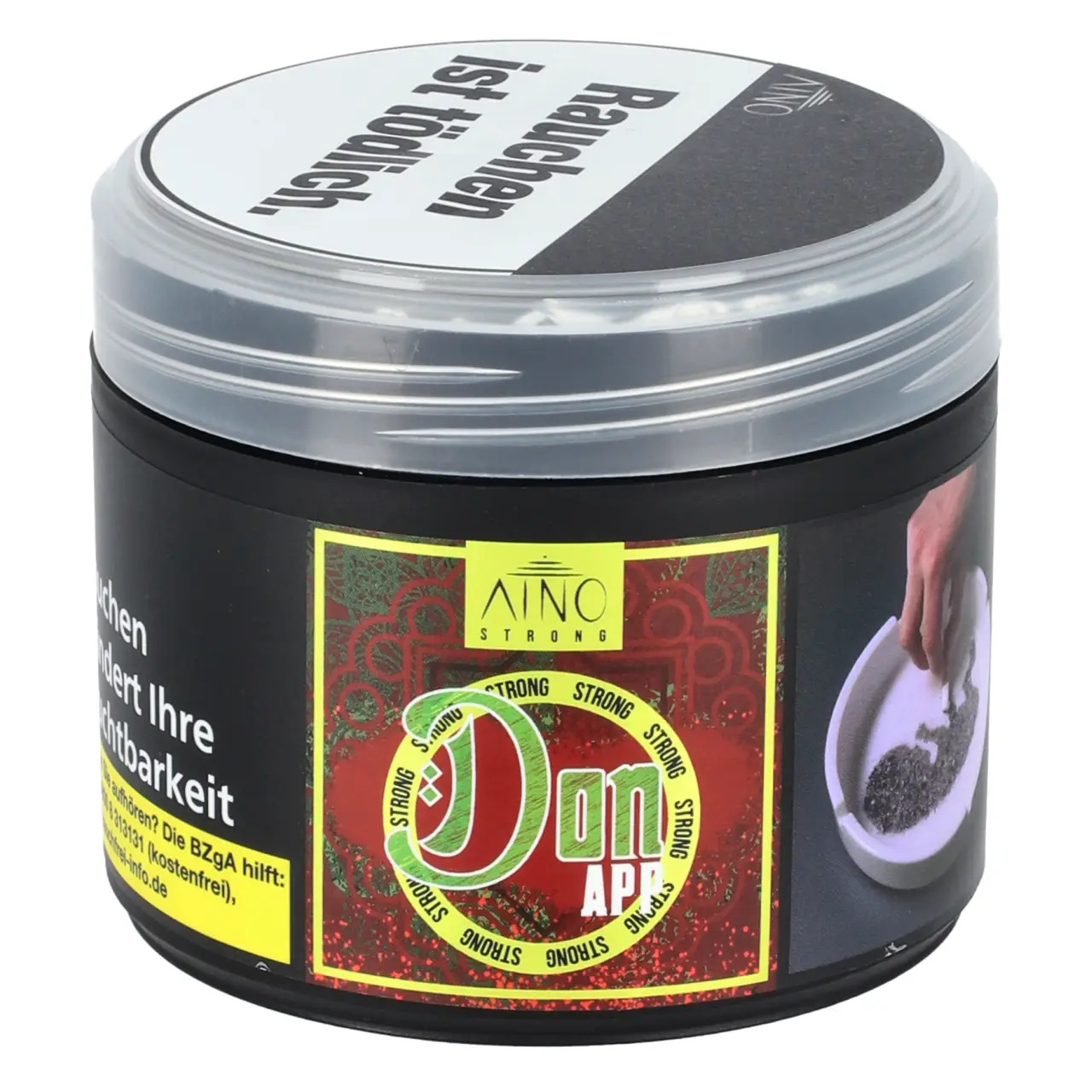 Aino Strong Doppelapfel (Strong Don App) Darkblend Shisha Tabak, 200g Aino Strong Darkblend Shisha Tabak Don App in der 200g Dose