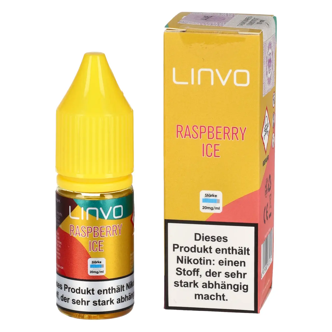 Linvo Liquid Himbeere Ice (Raspberry Ice) Nikotinsalz, 10ml Raspberry Ice - Linvo Nikotinsalz Liquid für Mehrweg Vape - 10ml