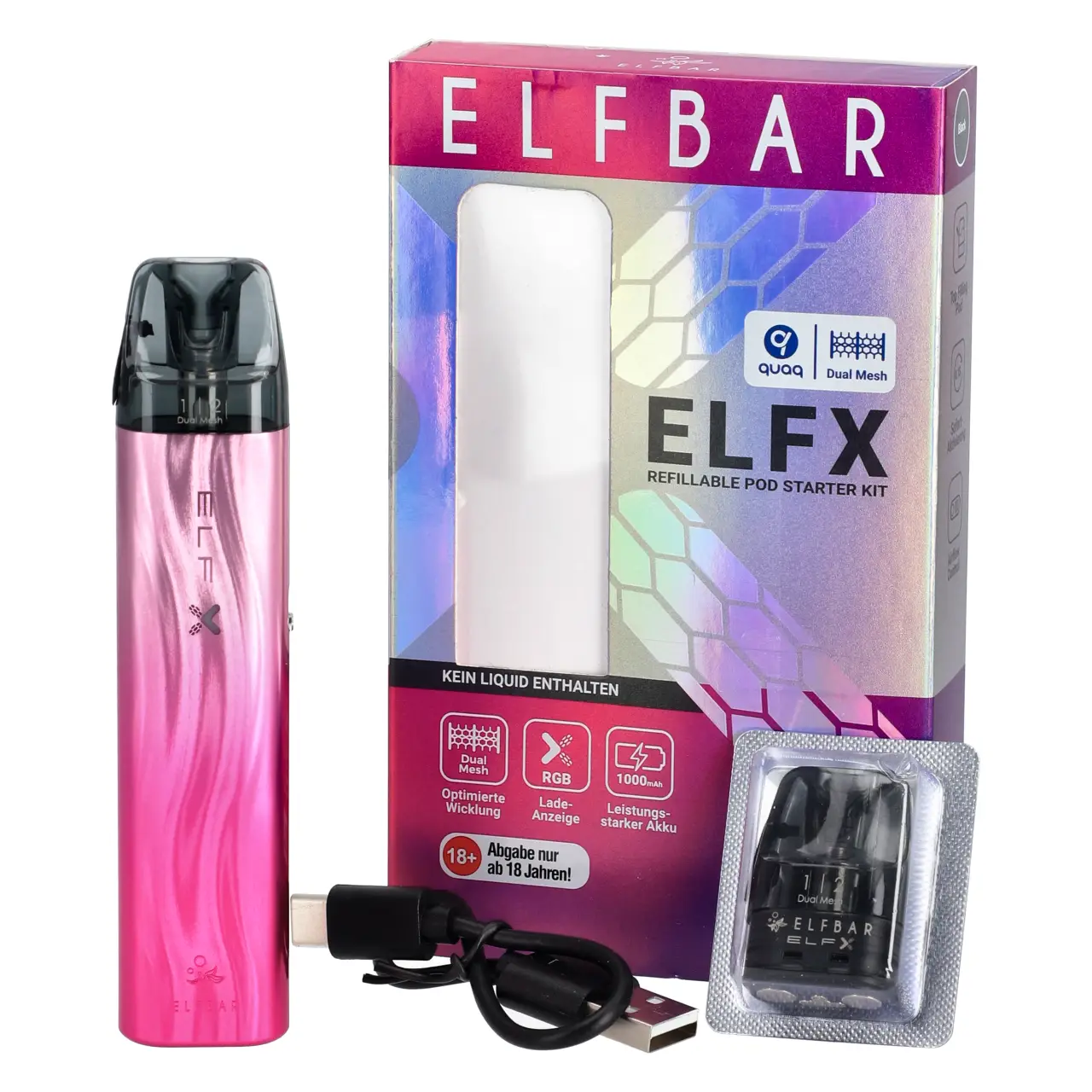 Elfx E-Zigaretten Set in Silber-Pink