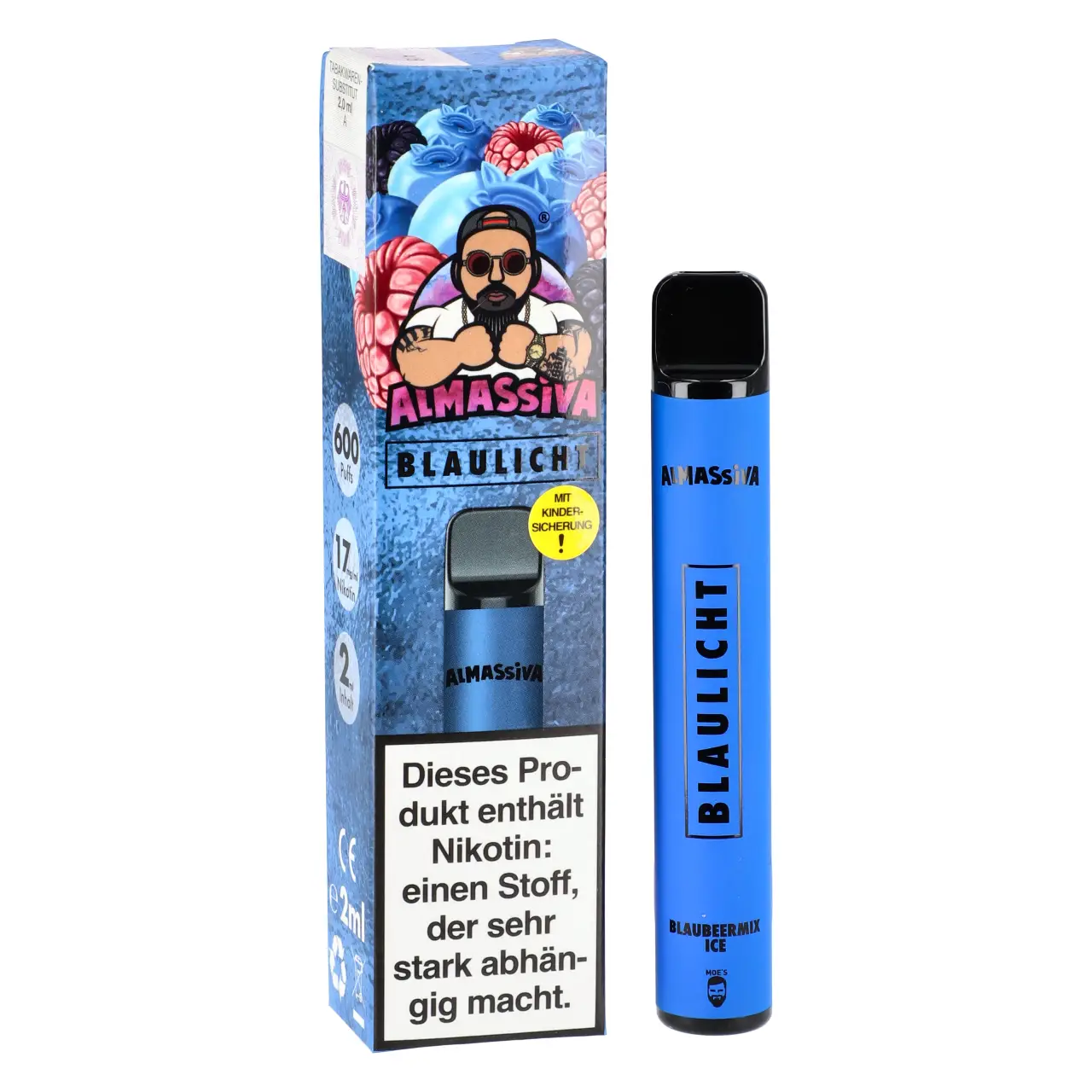 Almassiva Vape Blaubeere Ice (Blaulicht) Einweg E-Shisha, 2ml Blaulicht - Almassiva Einweg Vape