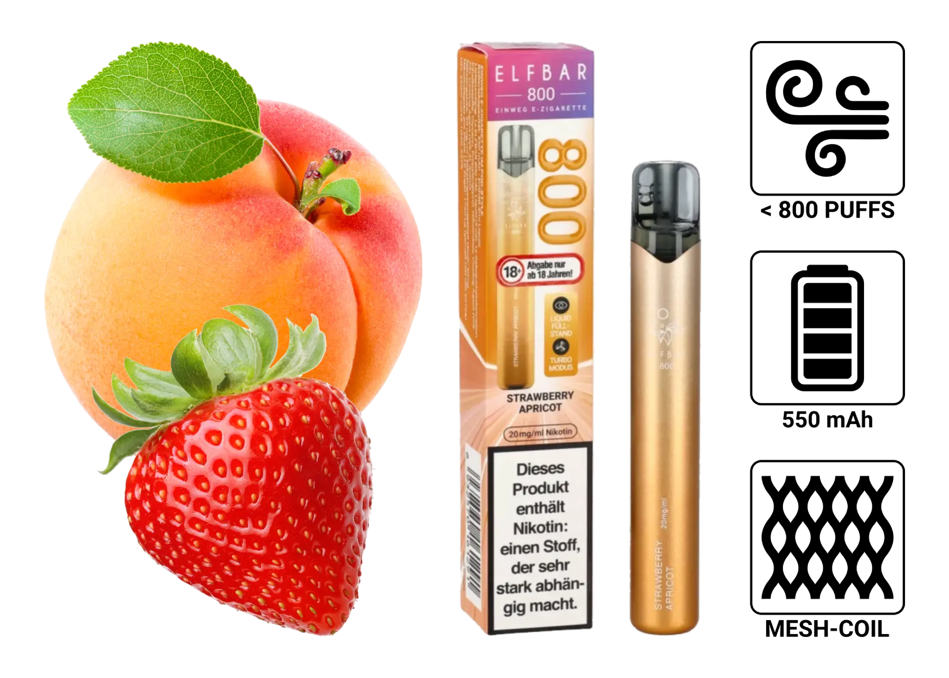 Elfbar 800 Strawberry Apricot
