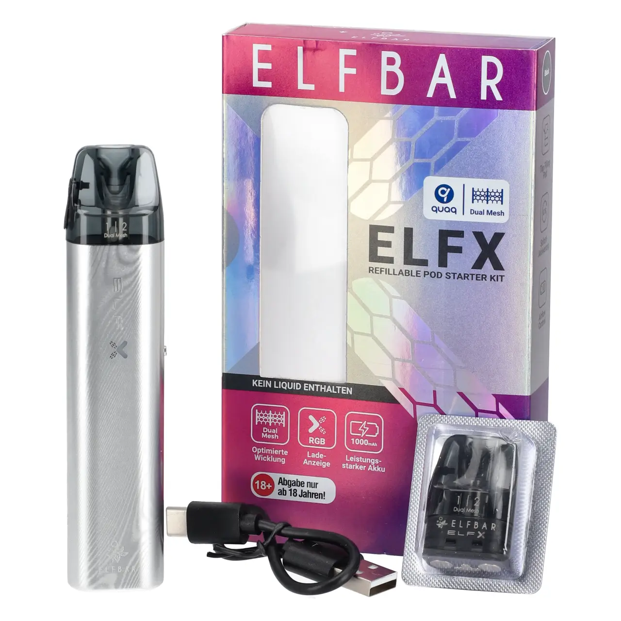 Elfx E-Zigaretten Set in Silber