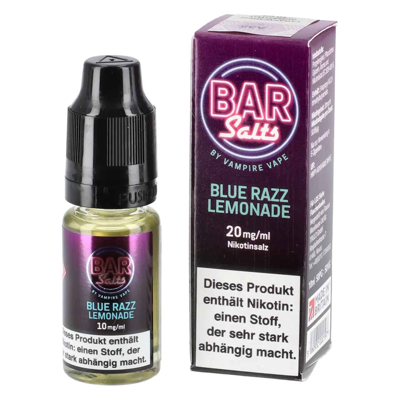 Blue Razz Lemonade - Bar Salts Nikotinsalz Liquid by Vampire Vape - 10ml