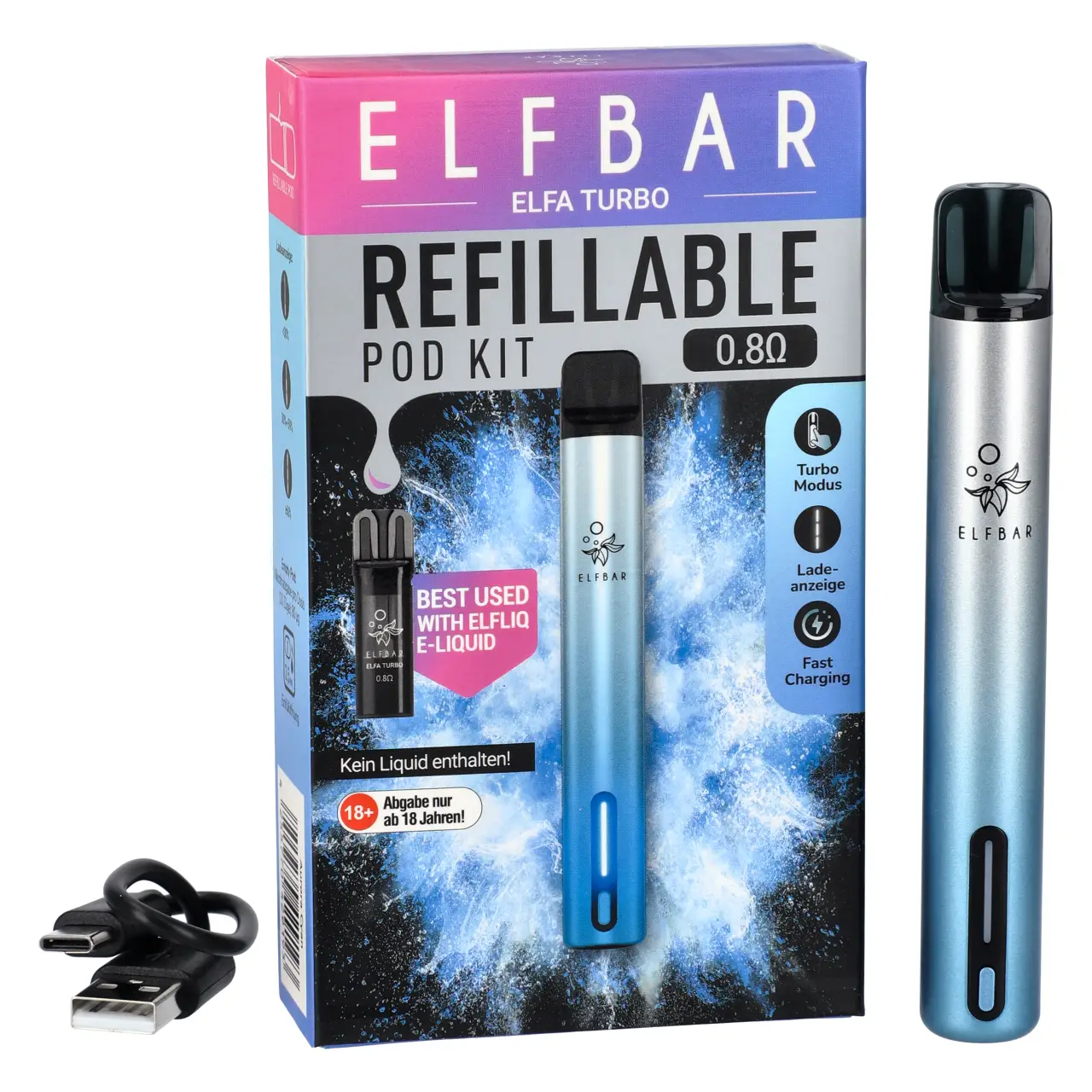 Elfbar Elfa Turbo Pod Kit E-Zigaretten-Set in Aurora Cyna