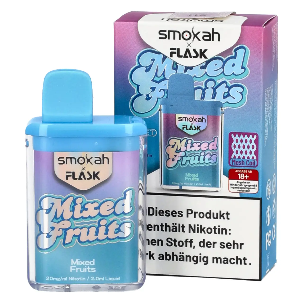 Smokah x Flask Pocket Früchtemix (Mixed Fruits) Einweg Vape Mixed Fruits - Smokah x Flask Pocket Einweg Vape