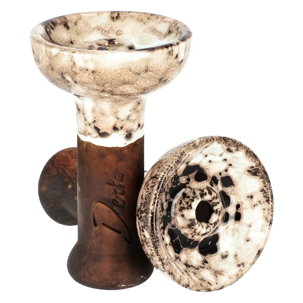 Denka Bowl Einloch Phunnel Weiß-Schwarz von Vorne