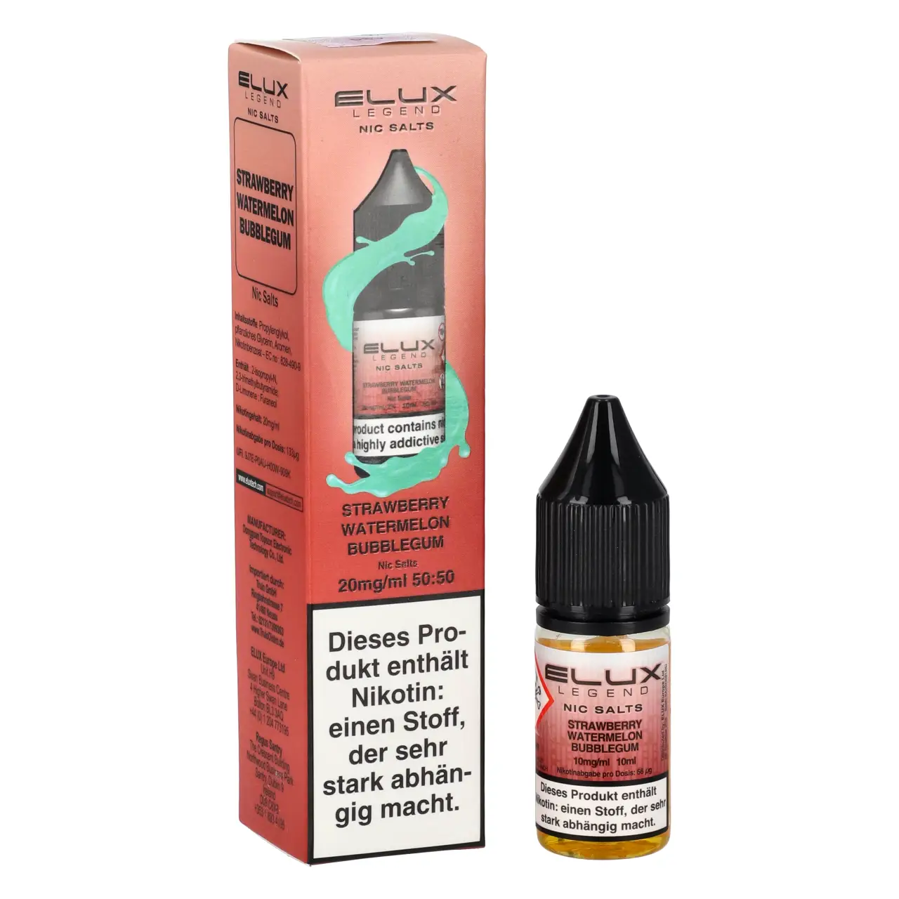 Elux Legend Strawberry Watermelon Bubblegum - Erdbeere Wassermelone Kaugummi - Nikotinsalz Liquid 10ml