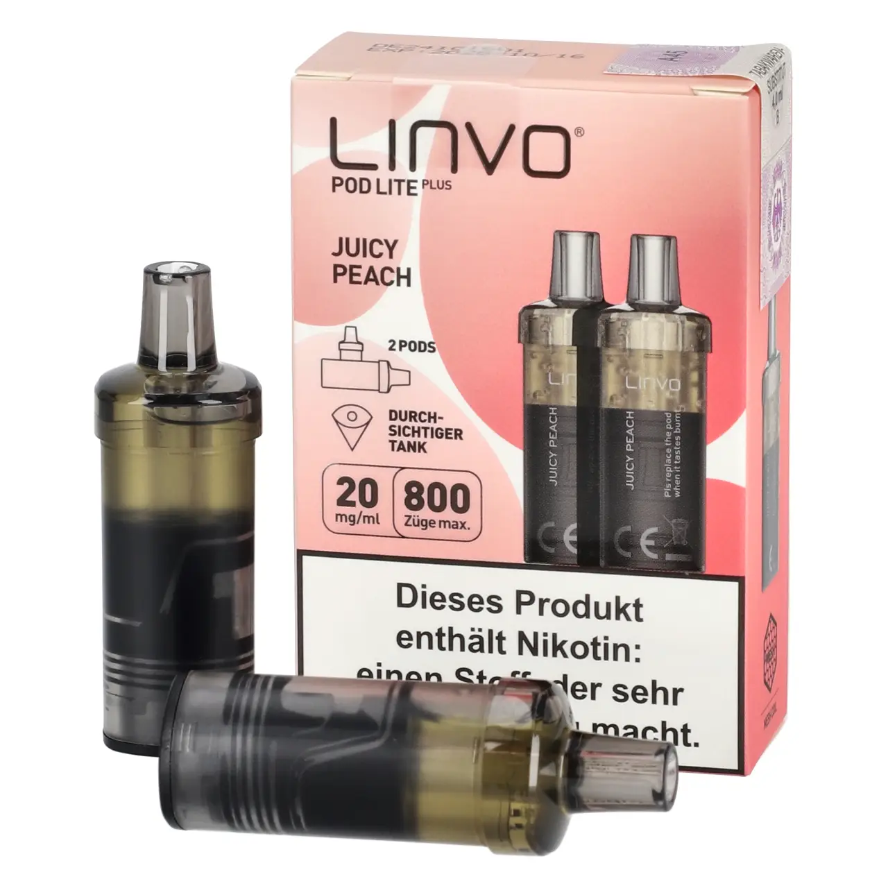 Juicy Peach - Linvo Pod Lite Plus Prefilled Pod - 2er Packung