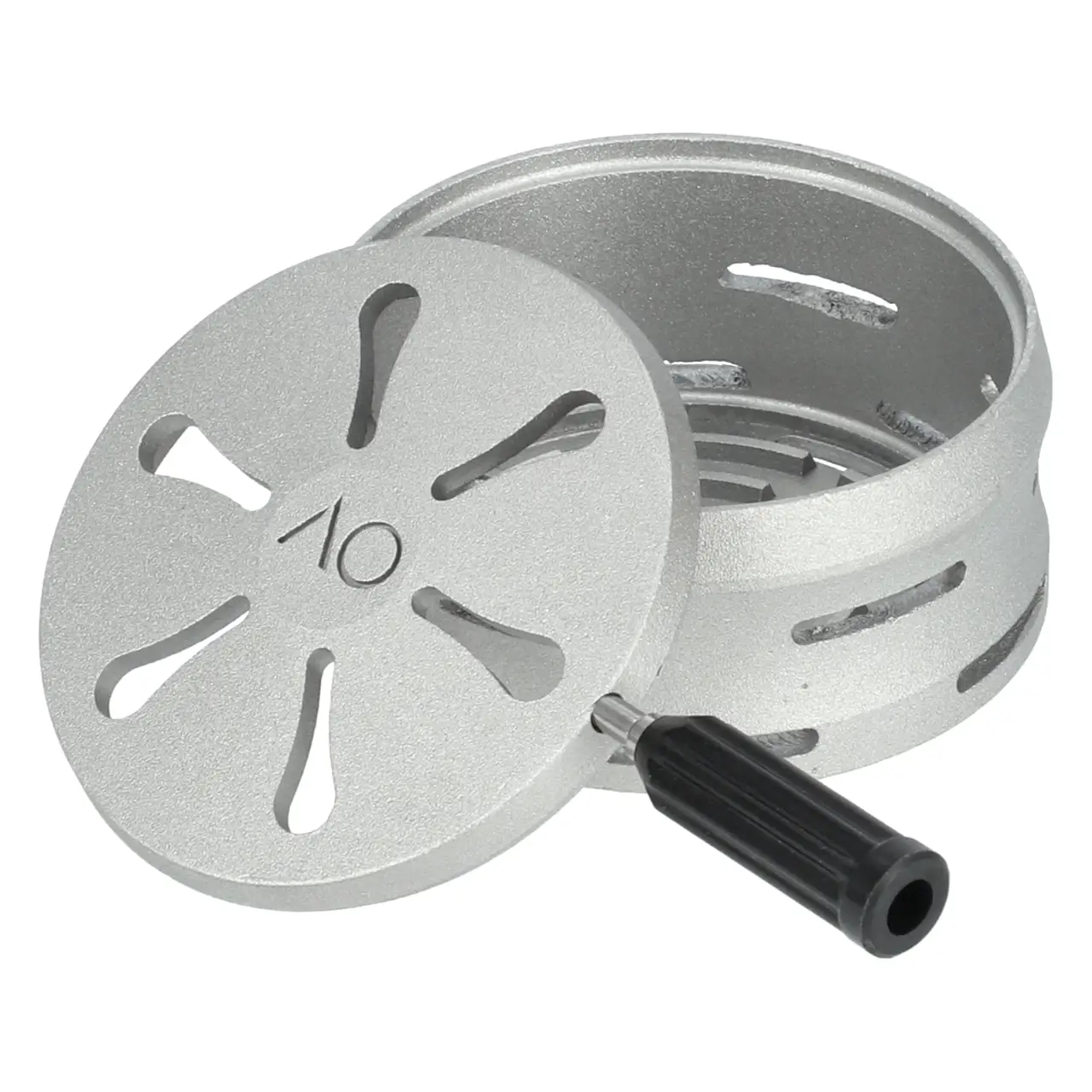 AO HMD Kopfaufsatz Silber - offener Deckel