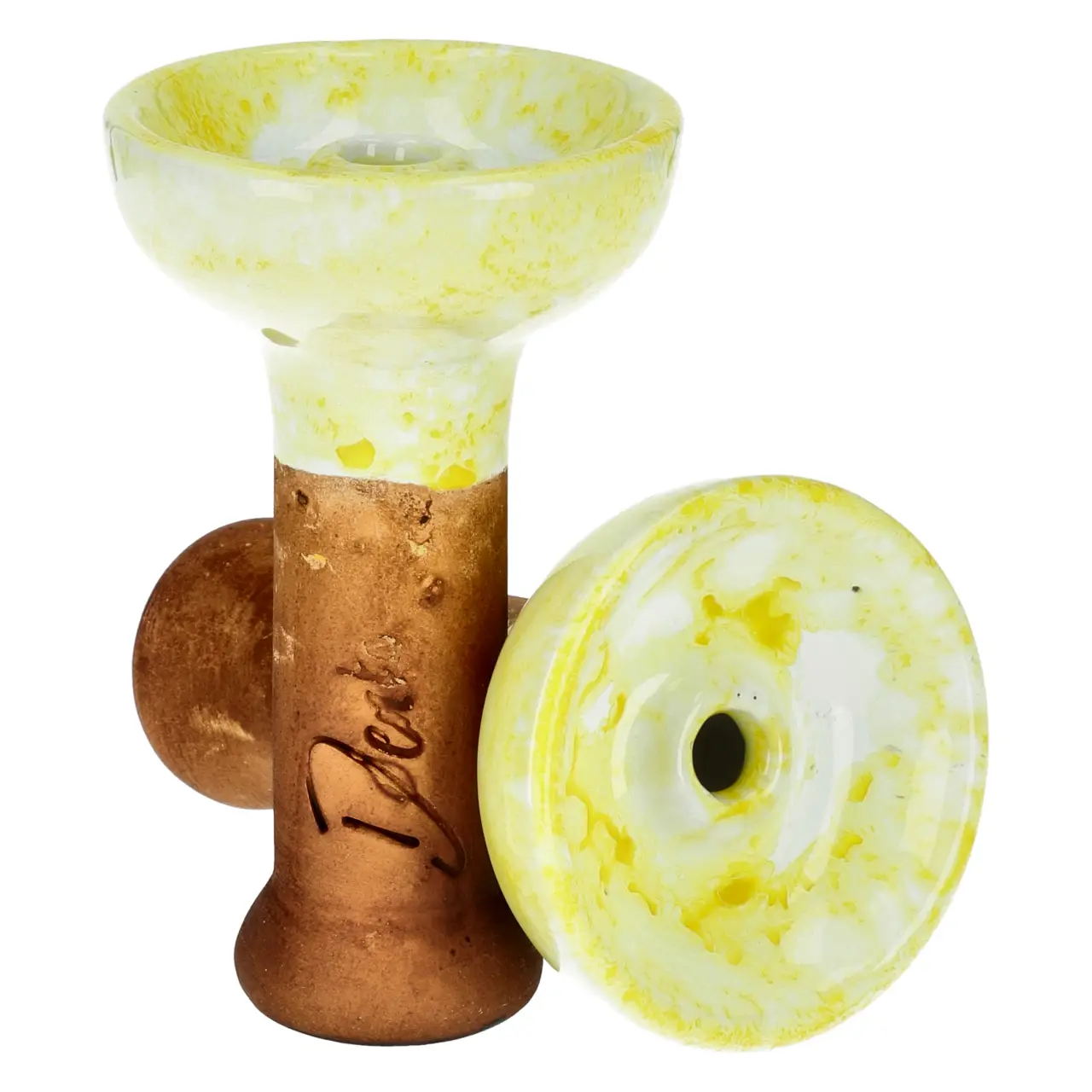 Denka Bowl Einloch Phunnel Weiß-Gelb von Vorne