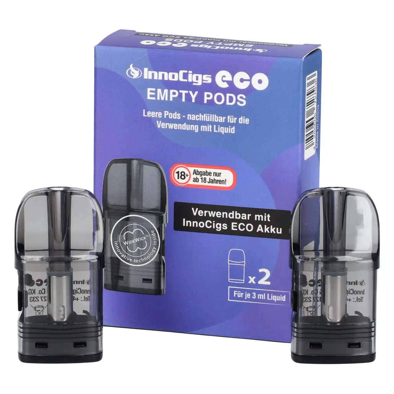 InnoCigs ECO Empty Pod 1,2 Ohm, 3ml, 2-er Packung Innocigs ECO Empty Pods in der 2-er Packung - 1,2 Ohm