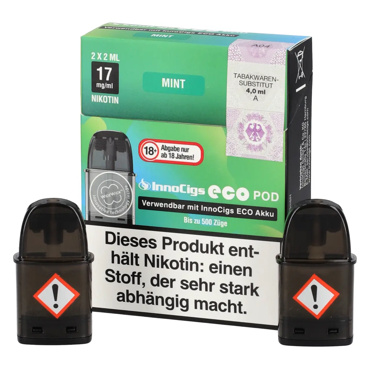 Mint - Innocigs Eco Pod befüllt mit 2ml Liquid - für ECO Akku - 2er Packung