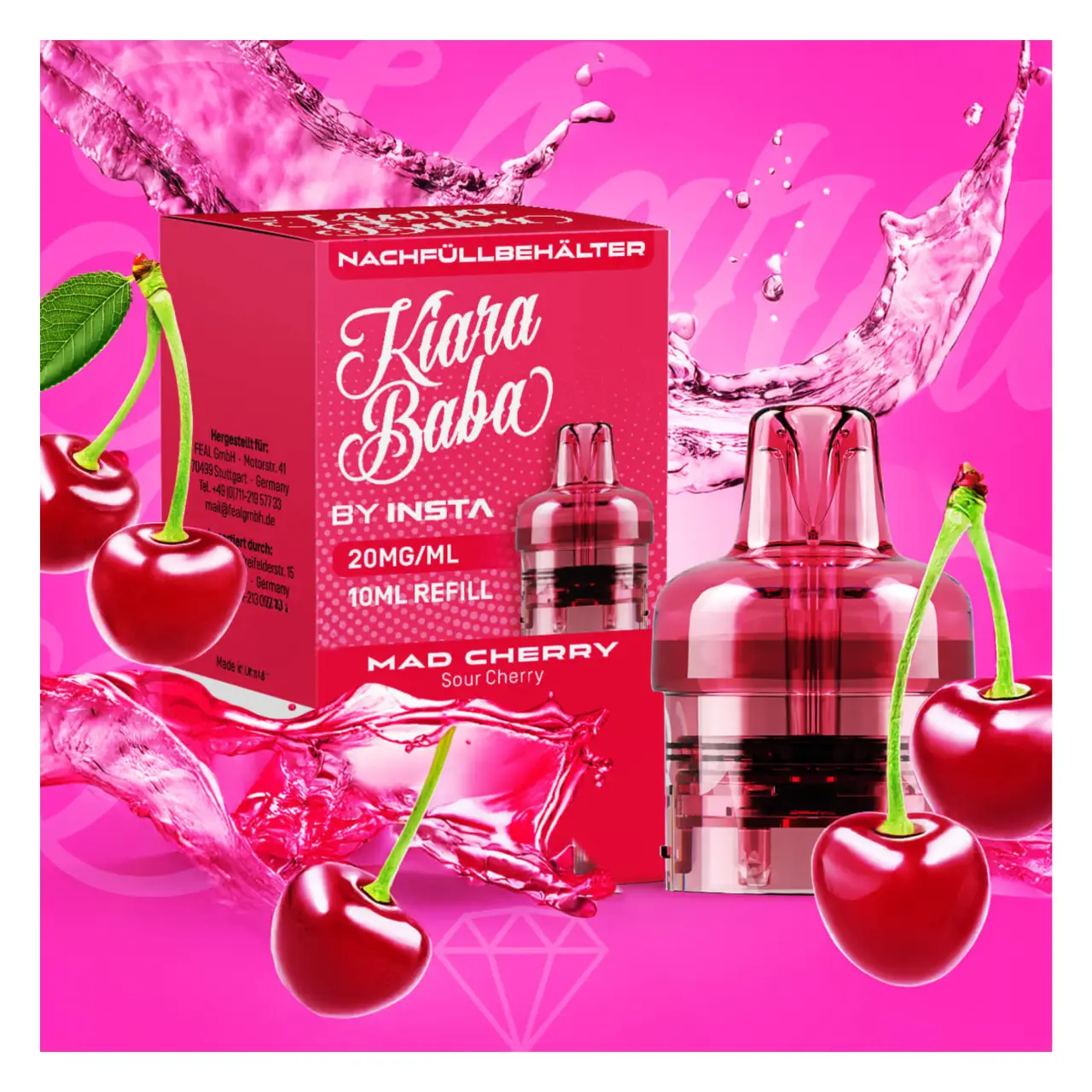 Kiara Baba 10K - Mad Cherry - Sauerkirsche - Refill Container mit 10ml Liquid Kiara Baba - Mad Cherry