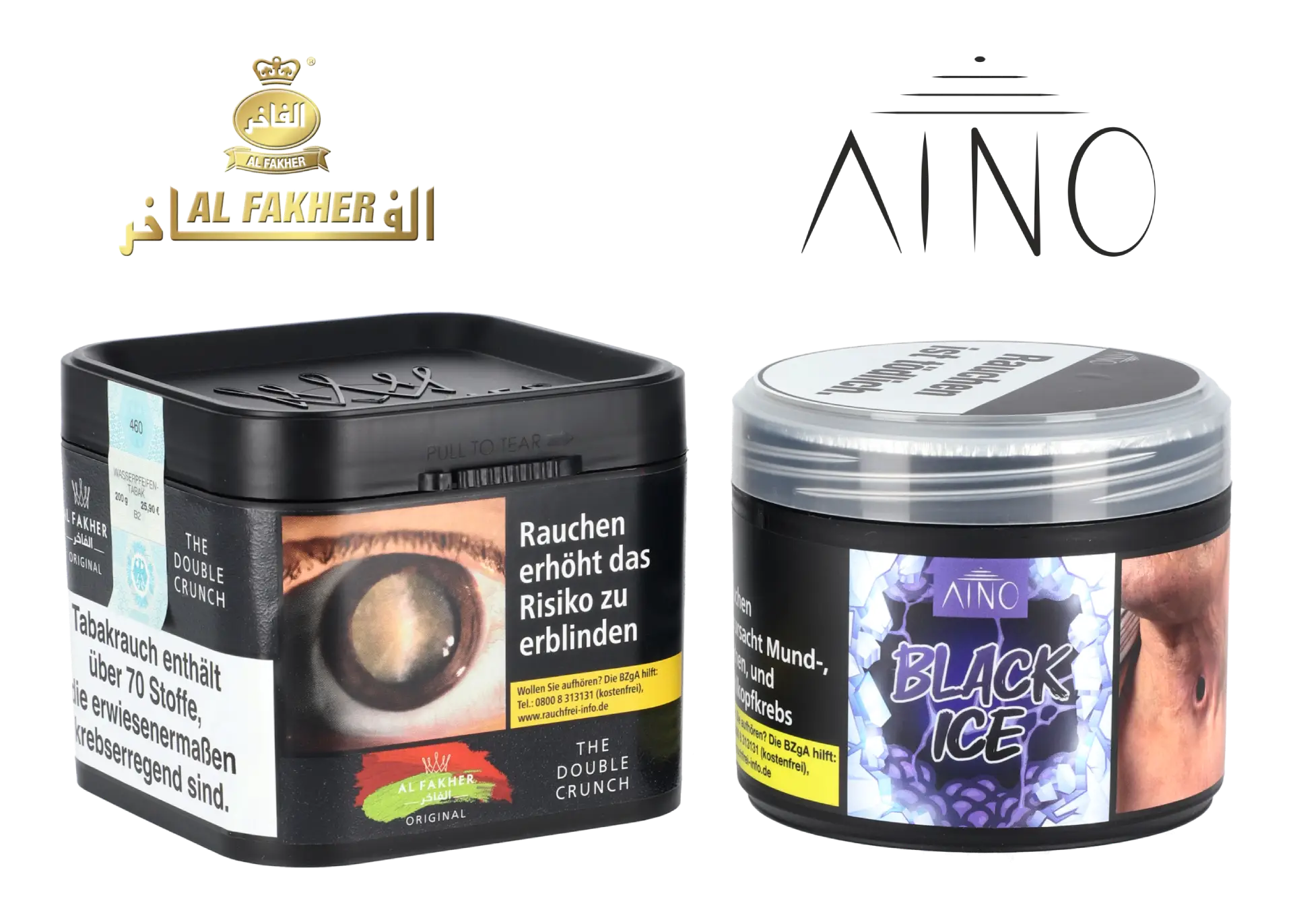 Shisha Tabak The Double Crunch und Black Ice