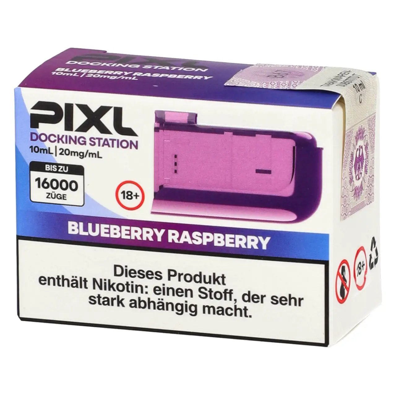 Pixl Blueberry Raspberry Docking Station - 10 ml Liquid Tank Pixl 6000 Docking Station Blueberry Raspberry