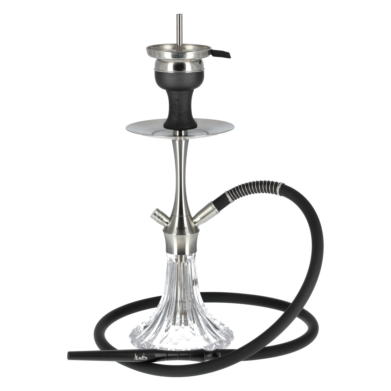 Aladin MVP A36 Edelstahl Shisha Clear Pattern, 36 cm hoch