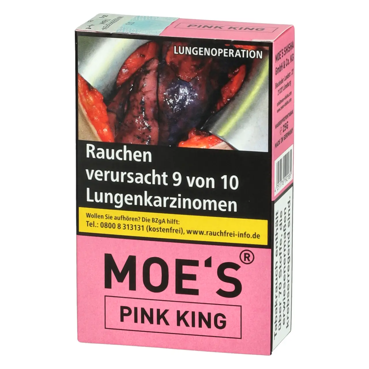 Moe´s Tobacco Himbeere (Pink King) Shisha Tabak, 25g Moe´s Shisha Tabak Pink King - Himbeere - 25g