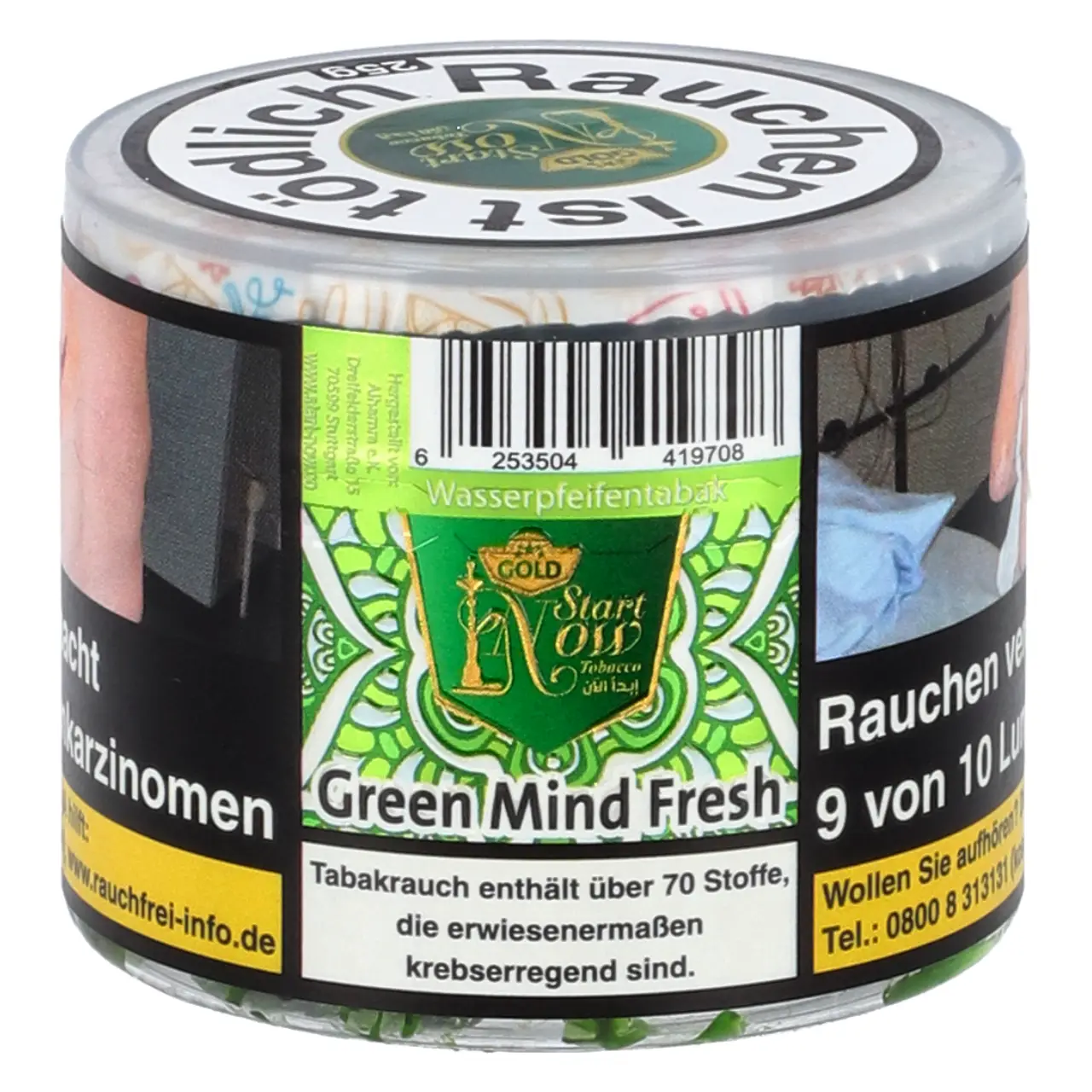 Start Now Gold Shisha Tabak Green Mind Fresh - Minze - 25g