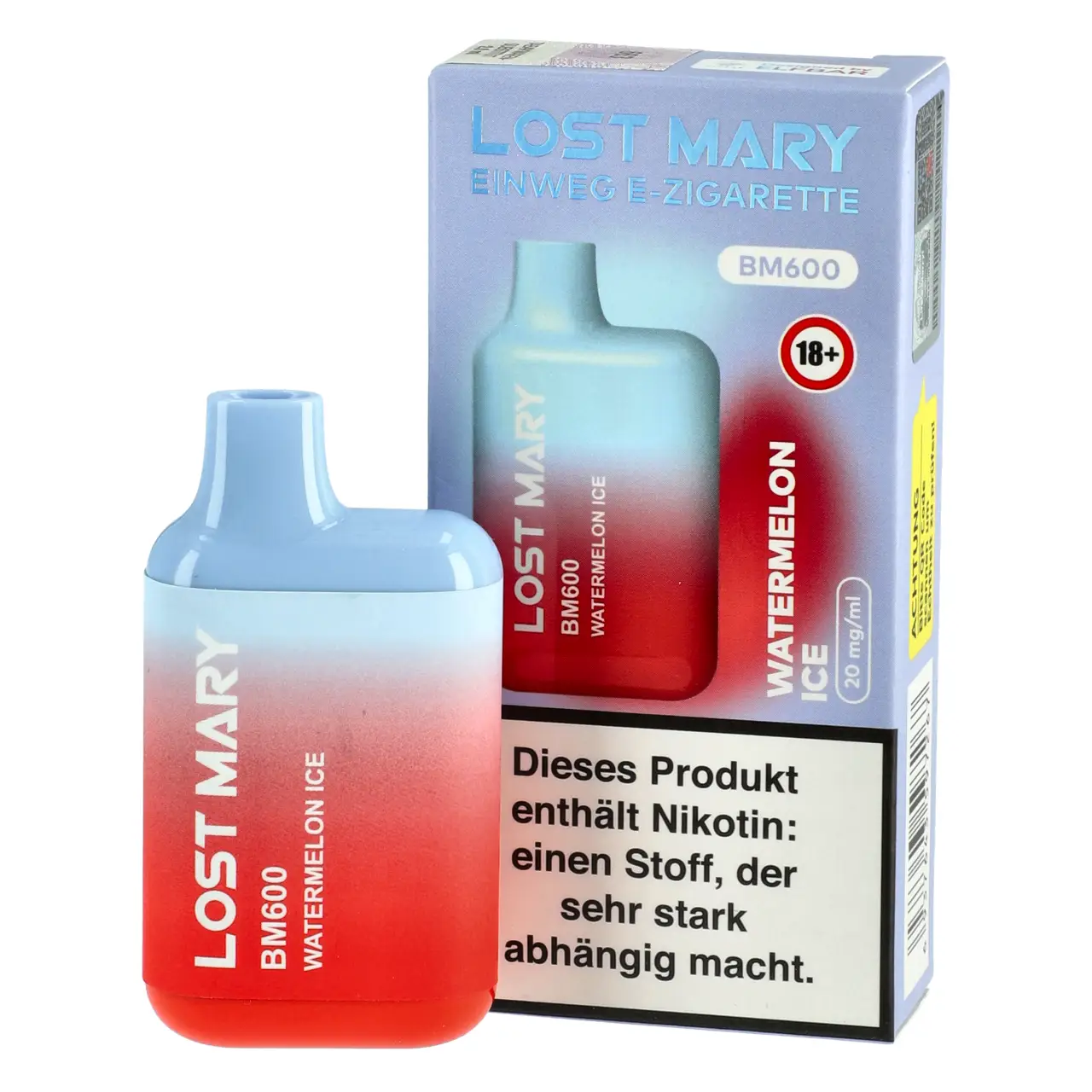 Lost Mary BM600 kühle Wassermelone (Watermelon Ice) Einweg E-Shisha, 2ml Watermelon Ice - Lost Mary Einweg Vape by Elfbar