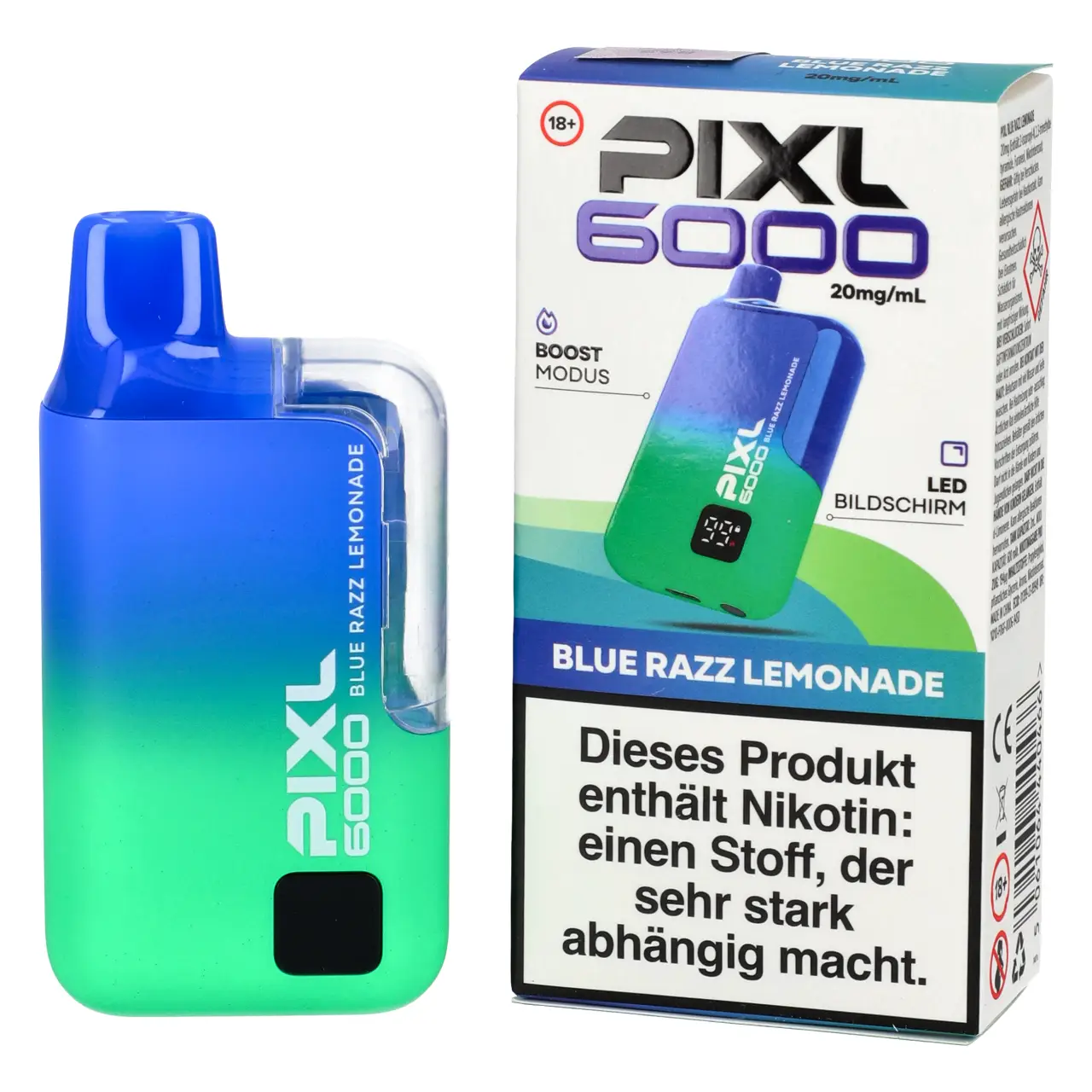 Pixl 6000 Vape blaue Himbeere Limonade (Blue Razz Lemonade) Basisgerät - befüllt mit 2ml Liquid Pixl 6000 Vape Blue Razz Lemonade Basisgerät