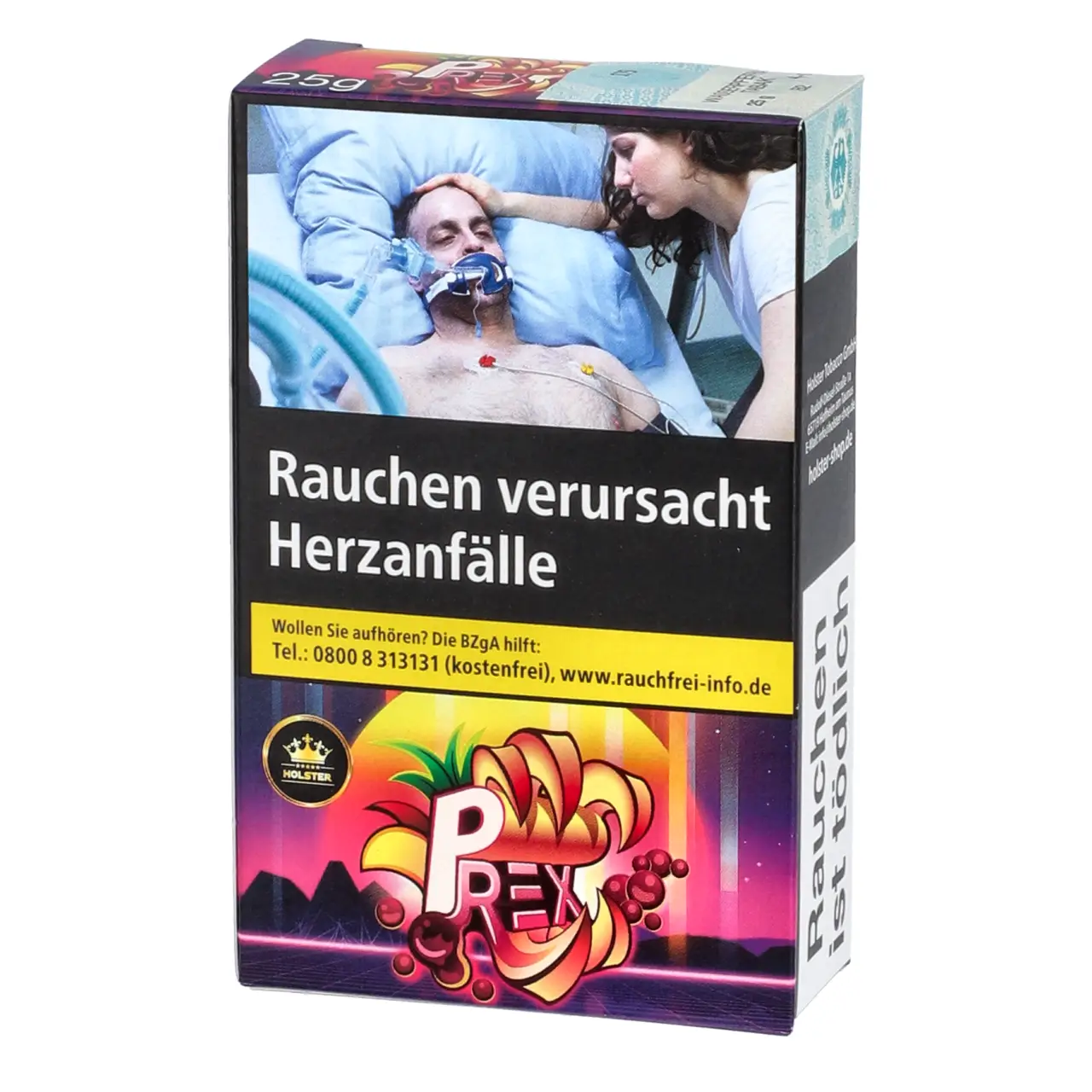 Holster Shisha Tabak P Rex - kühler Pfirsich Himbeere - 25g