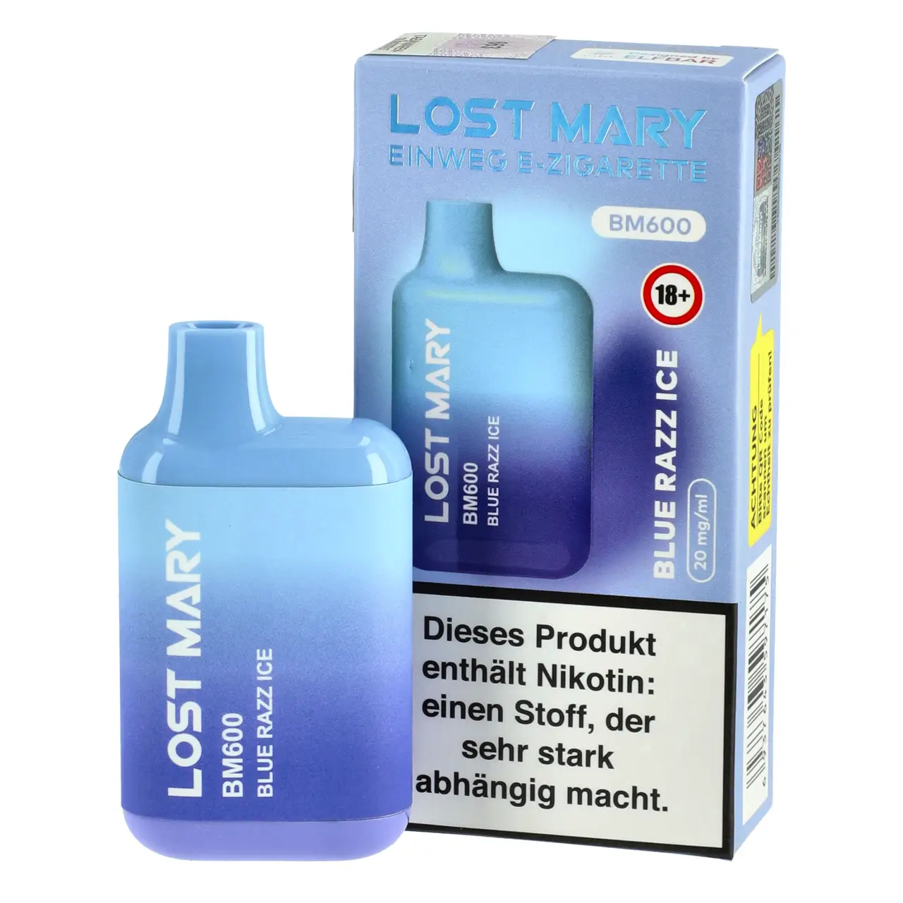 Lost Mary BM600 kühle blaue Himbeere (Blue Razz Ice) Einweg E-Shisha, 2ml Blue Razz Ice - Lost Mary Einweg Vape by Elfbar