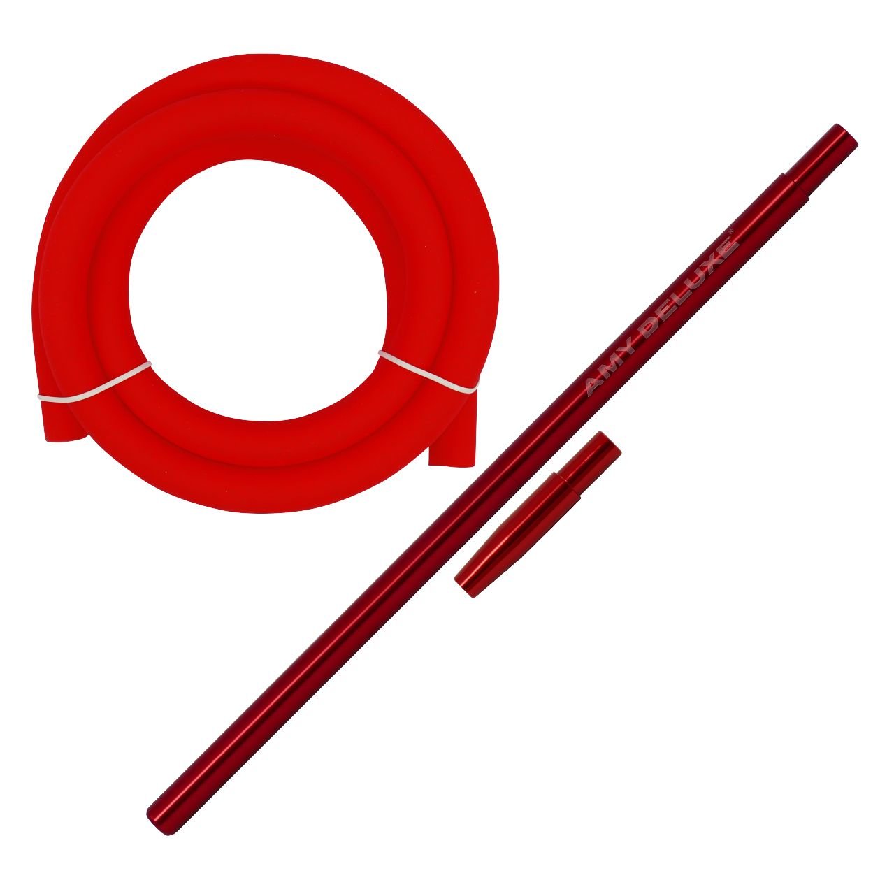 Amy-Schlauchset-Mattrot-Lang Amy Deluxe Silikon Schlauch Komplett Set Matt-Rot, ca. 1,80 Meter lang