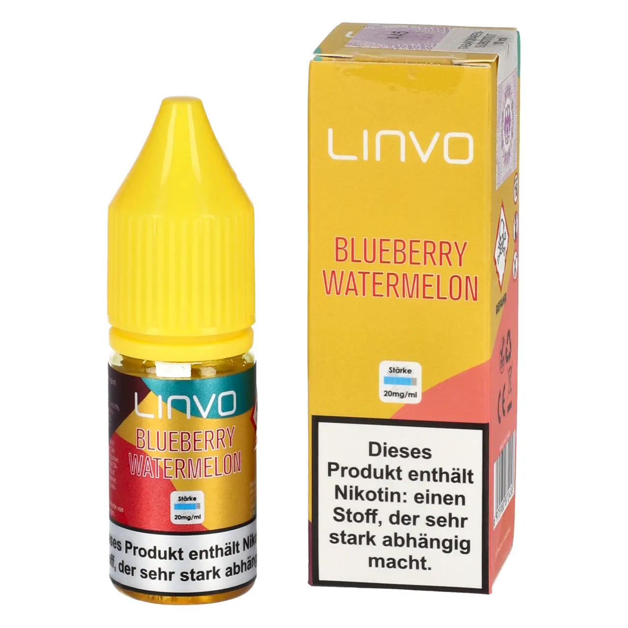 Linvo Liquid Blaubeere Wassermelone (Blueberry Watermelon) Nikotinsalz, 10ml Blueberry Watermelon - Linvo Nikotinsalz Liquid für Mehrweg Vape - 10ml