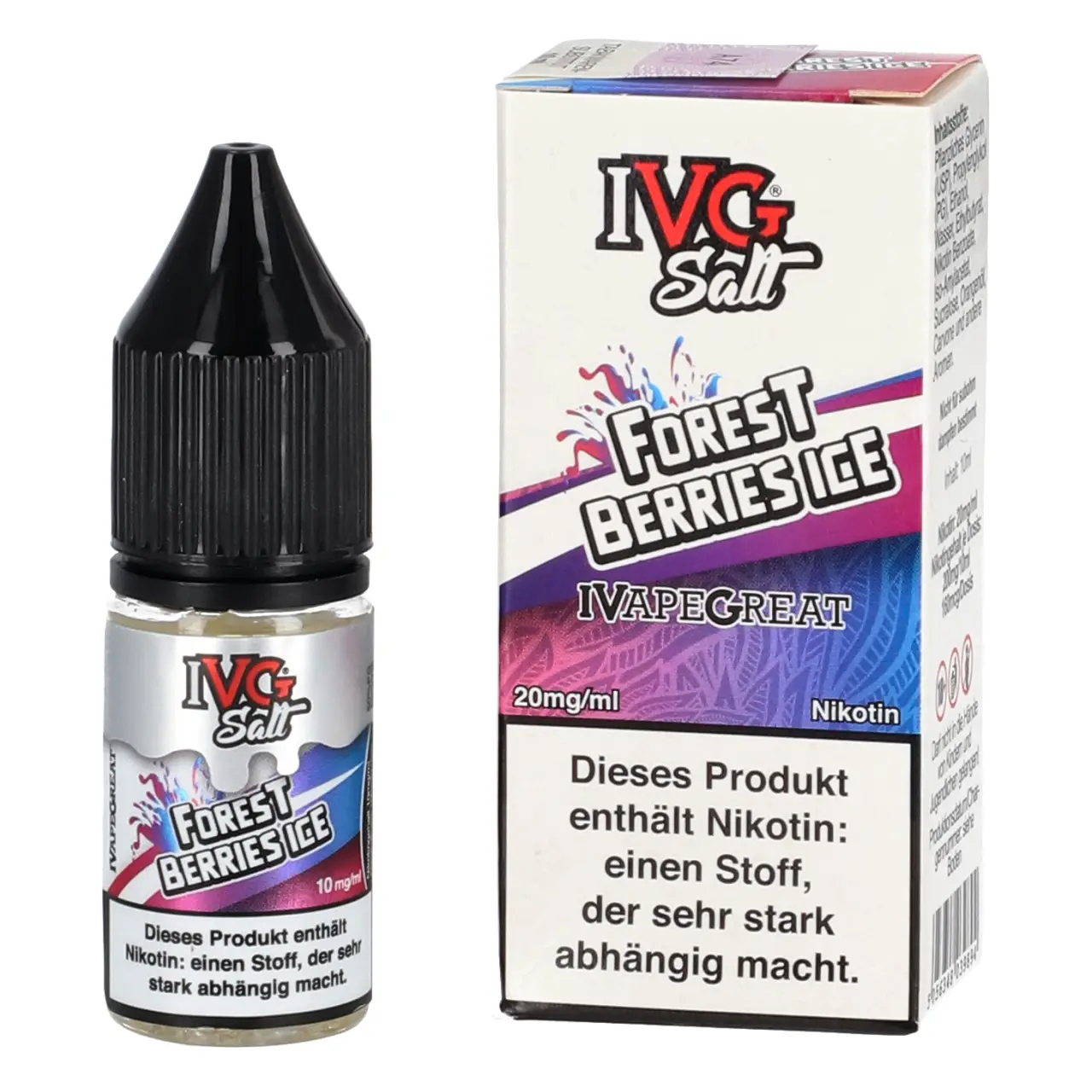 IVG Salt Brombeere Johannisbeere Kirsche Ice (Forest Berries Ice) Nikotinsalz Liquid, 10ml IVG Salt Forest Berries Ice - Nikotinsalz Liquid in der 10ml Flasche