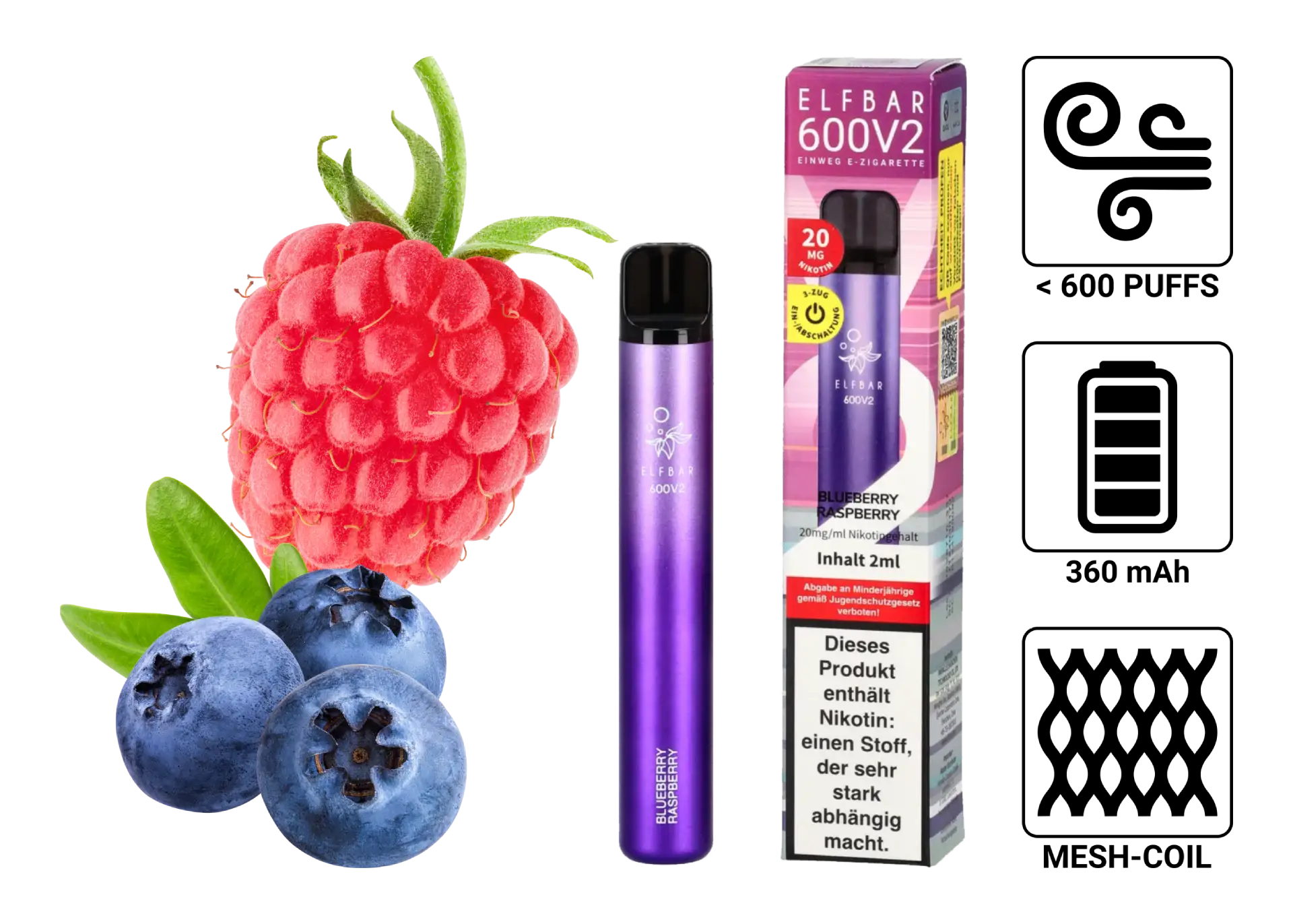 Elfbar 600 V2 Blueberry Raspberry