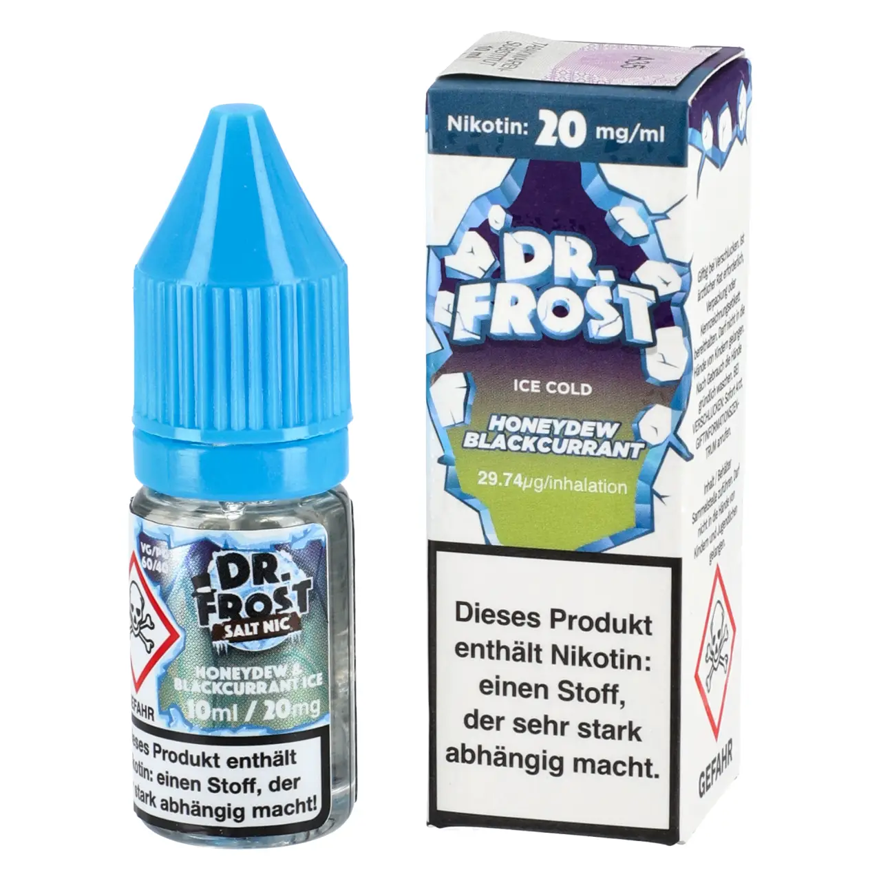 Ice Cold Honeydew Blackcurrant - Dr. Frost Nikotinsalz Liquid für Mehrweg Vape - 10ml