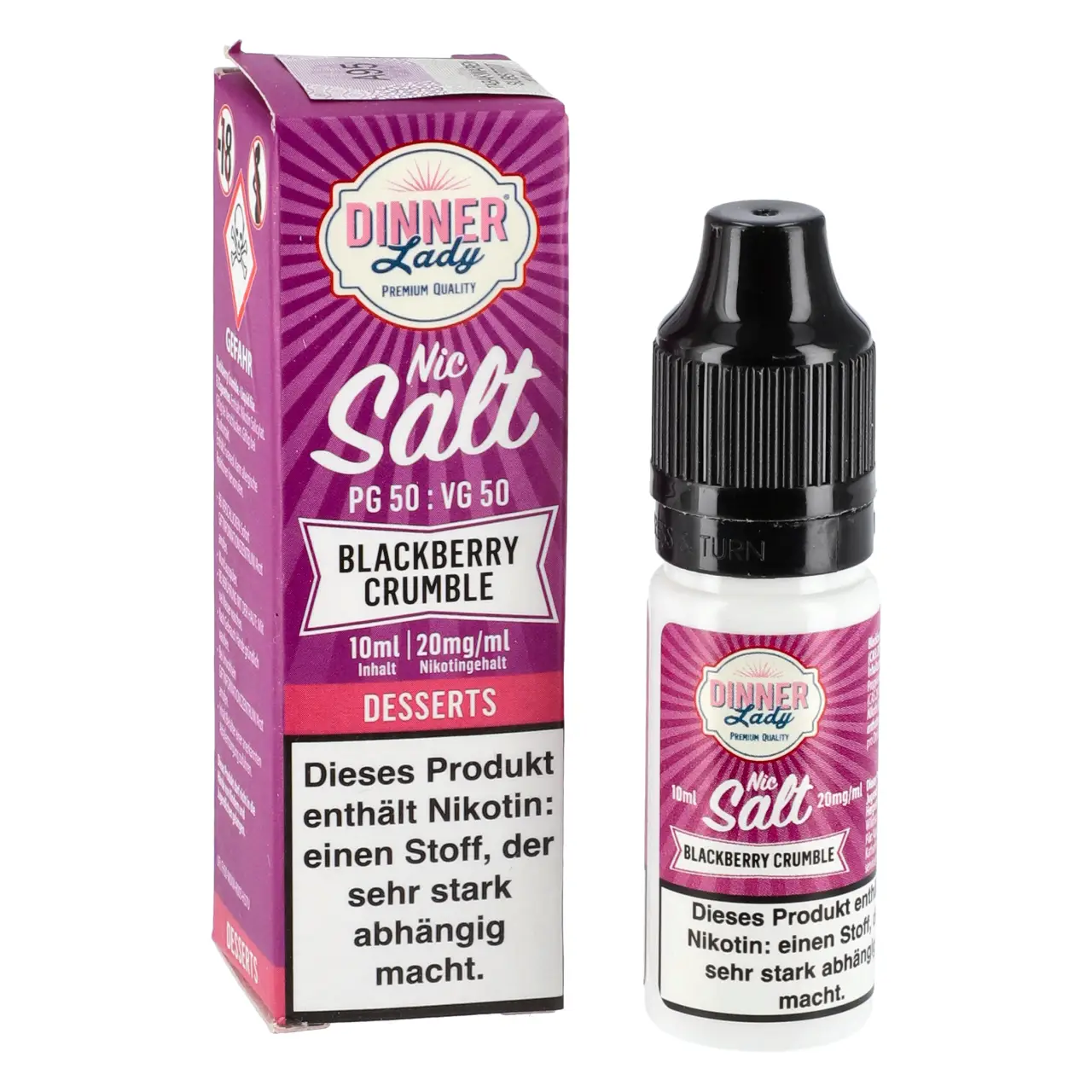Blackberry Crumble - Dinner Lady Nic Salt Liquid für Mehrweg Vape - 10ml