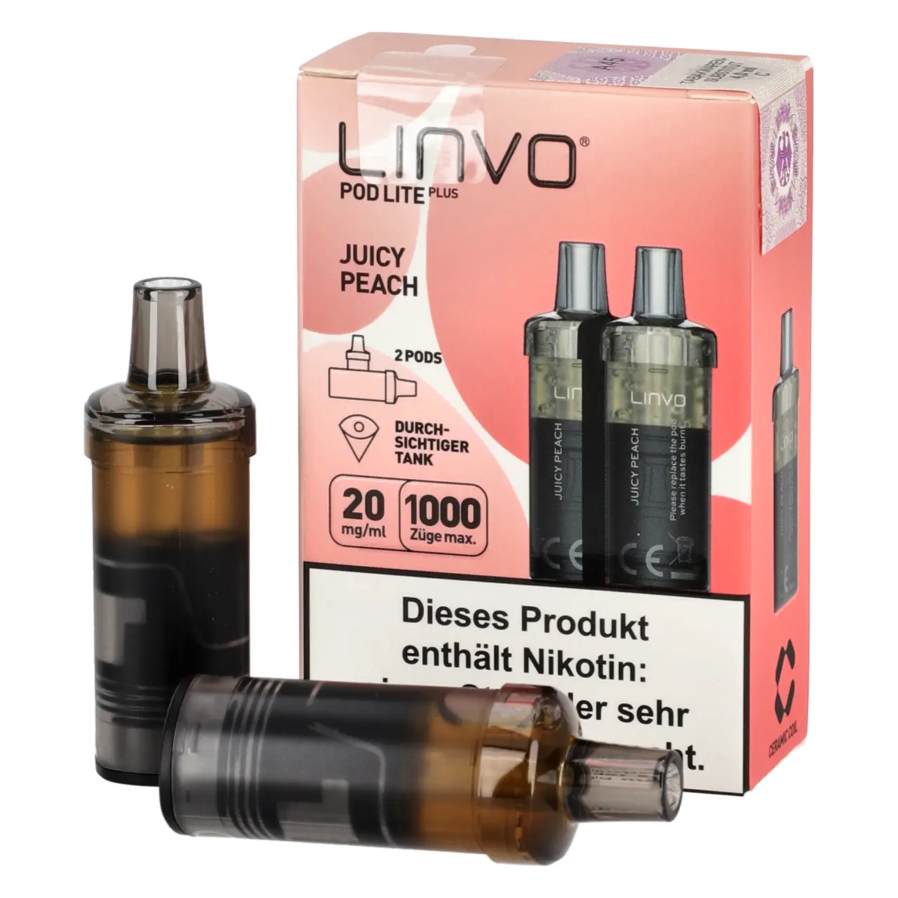 Juicy Peach - Linvo Pod Lite Plus Prefilled Pod - 2er Packung