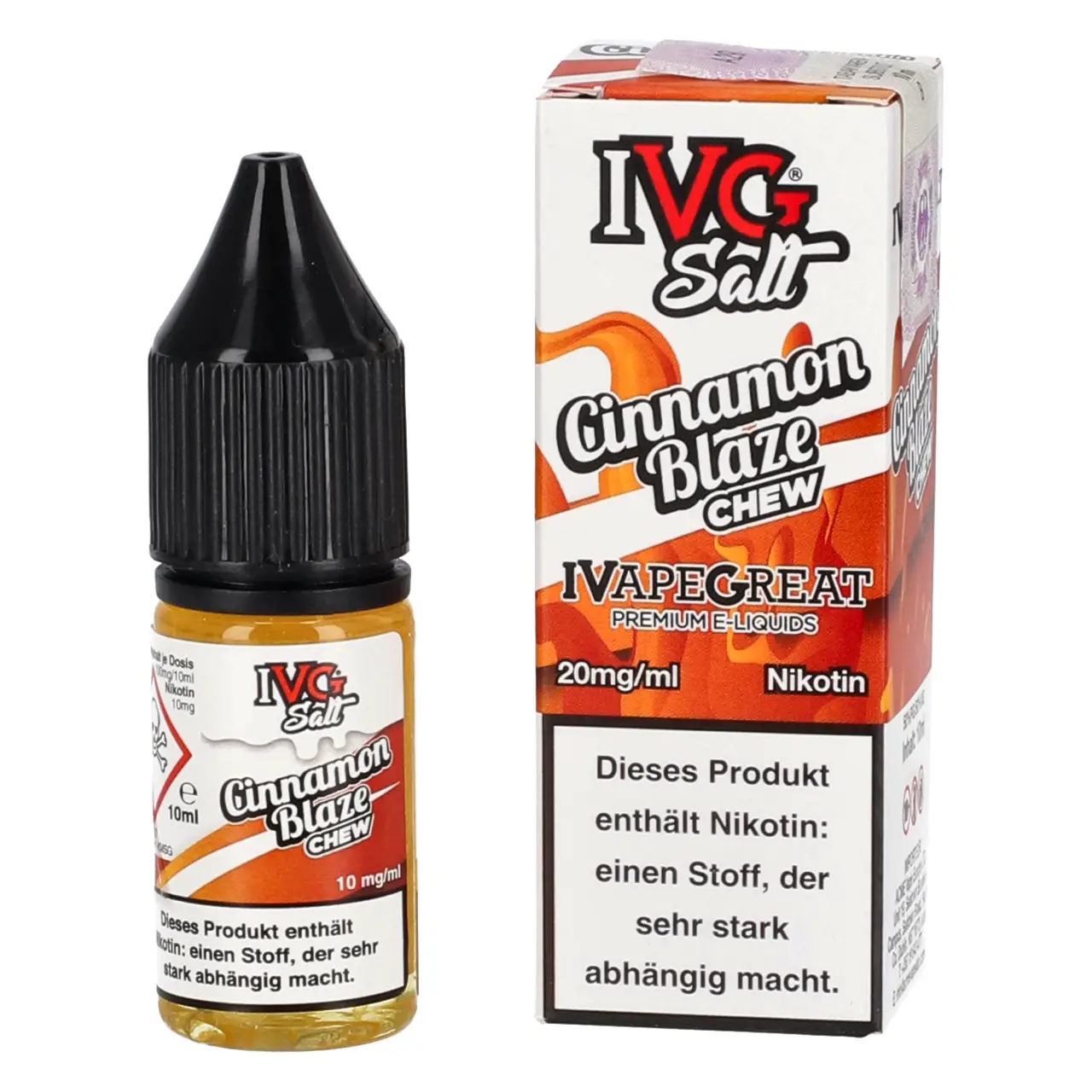 IVG Salt Kaugummi Zimt (Cinnamon Blaze Chew) Nikotinsalz Liquid, 10ml IVG Salt Cinnamon Blaze Chew - Nikotinsalz Liquid in der 10ml Flasche
