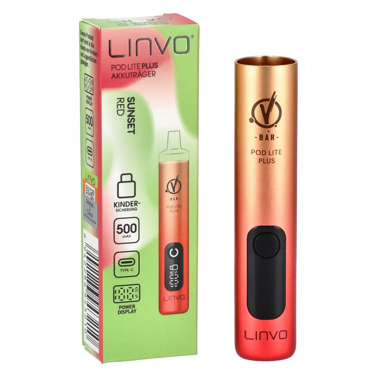 Linvo Pod Lite Plus Akkuträger in der Farbe Sunset Red Linvo Pod Lite Plus Akkuträger in der Farbe Sunset Red