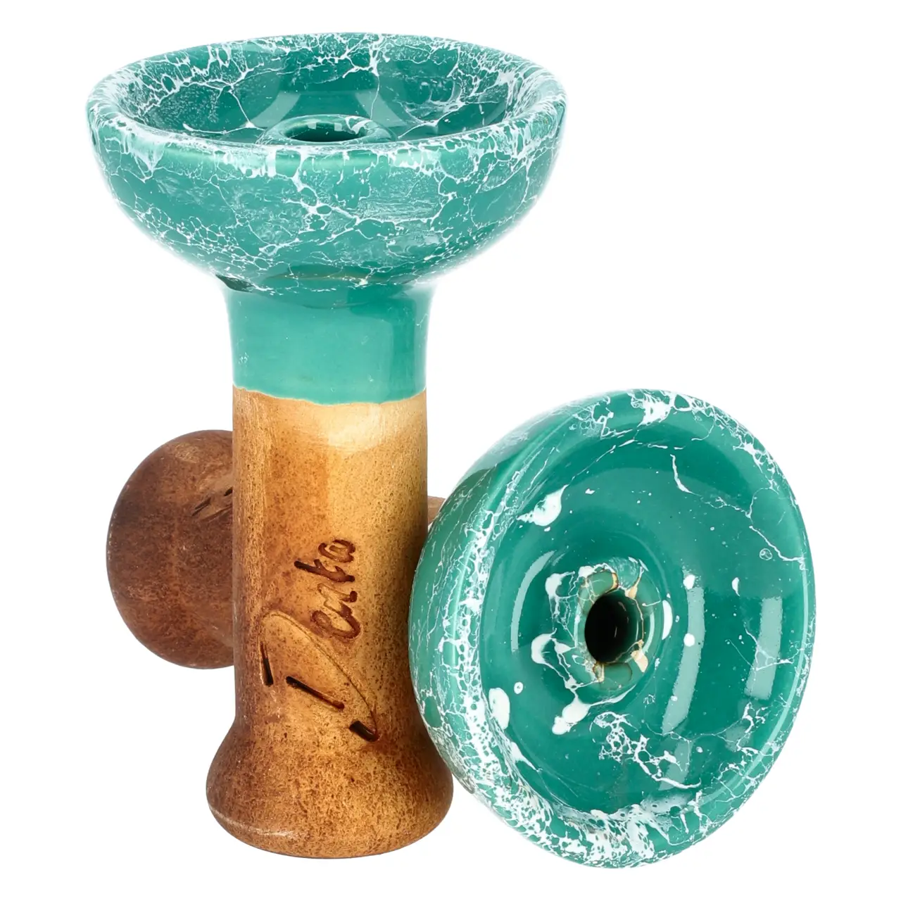 Denka Bowl Einloch Phunnel Türkis-Weiß von Vorne