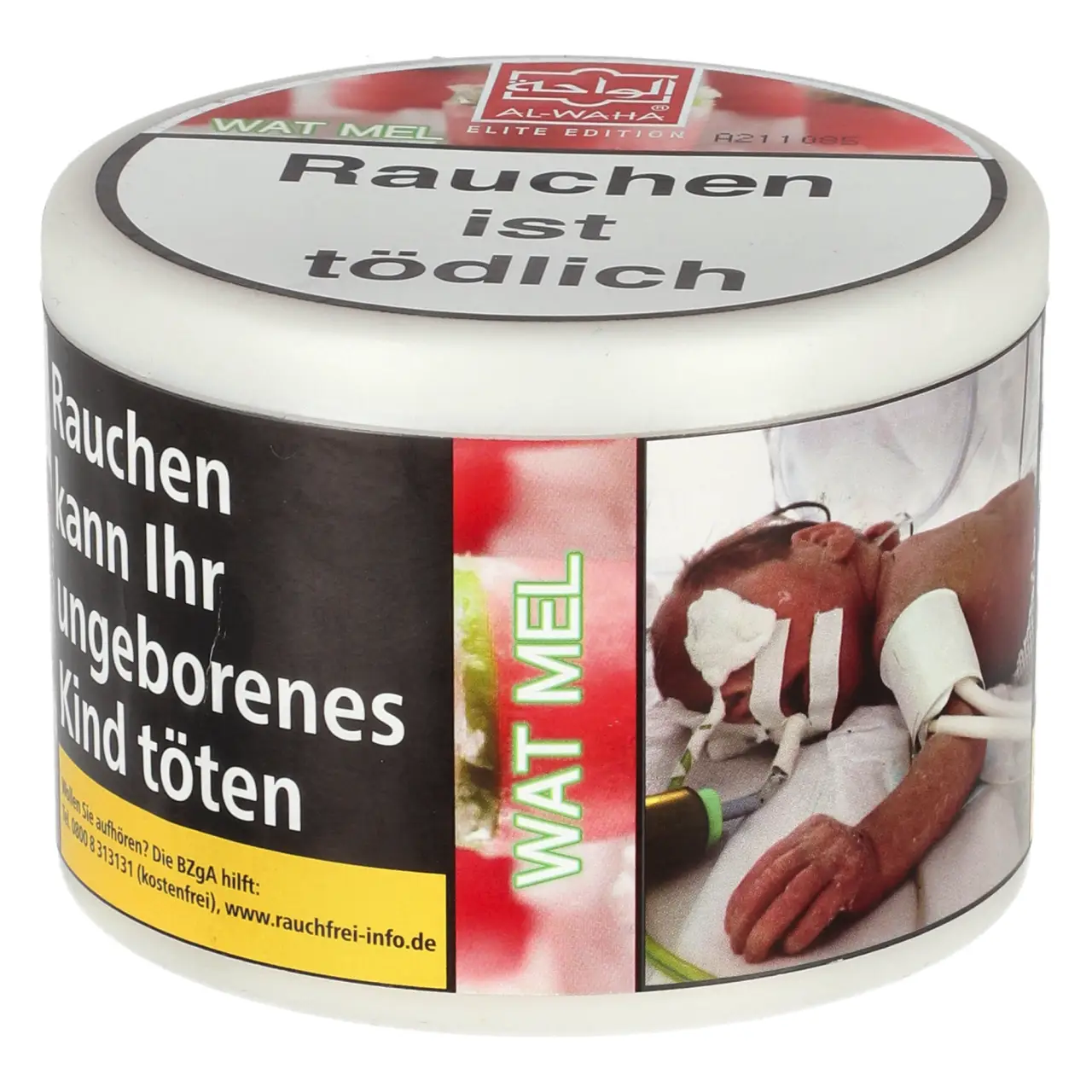 Al Waha Wat Mel - Wassermelone - Shisha Tabak, 200g Al Waha Wat Mel Shisha Tabak 200g Dose