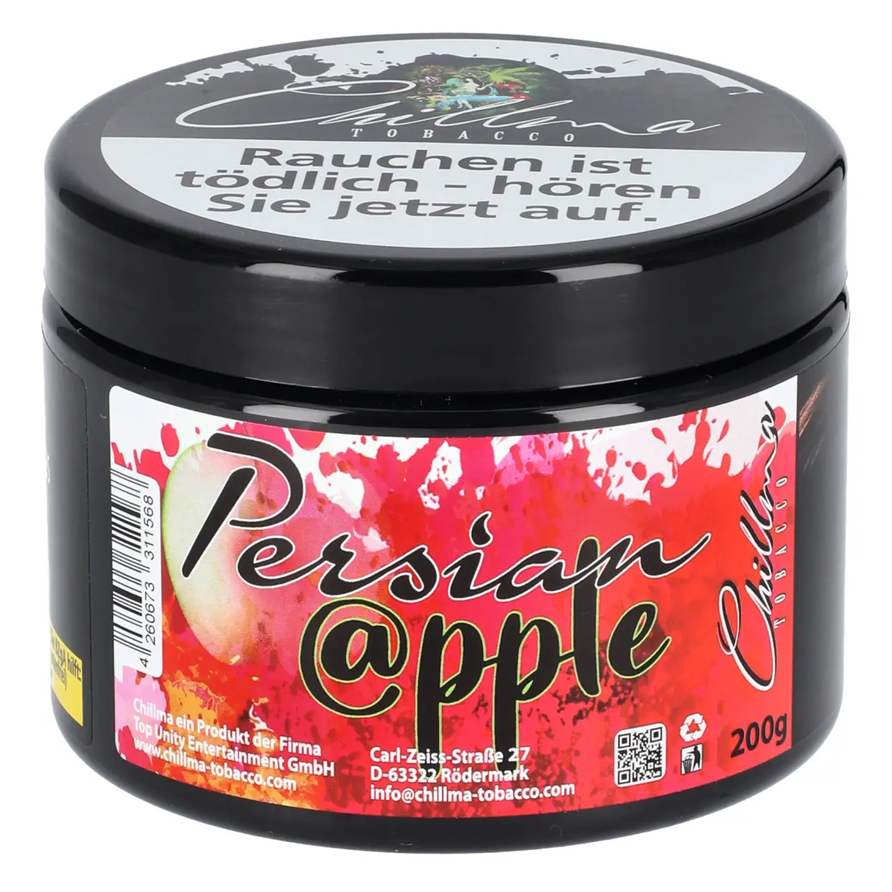 Chillma Persischer Apfel (Persian @pple) Shisha Tabak, 200g Chillma Shisha Tabak Persian Apple - persischer Apfel - in der 200g Dose