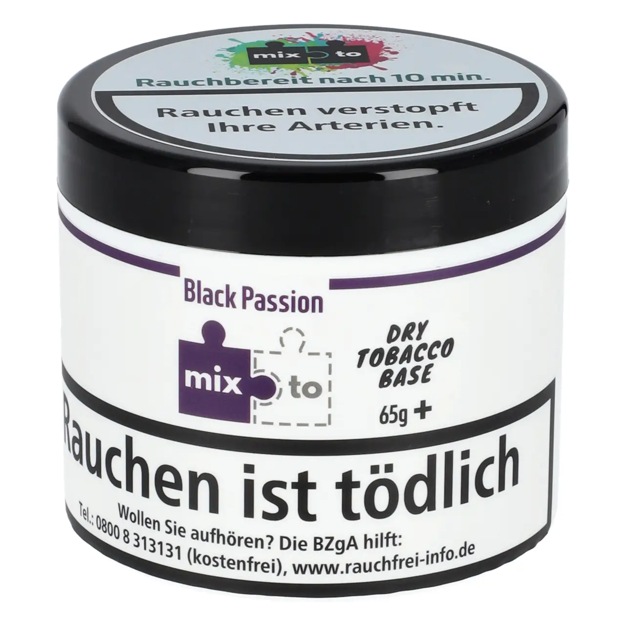 Mixto Dry Tobacco Base Pfeifentabak Black Passion - Maracuja Pfirsich Brombeere Vanille - 65g