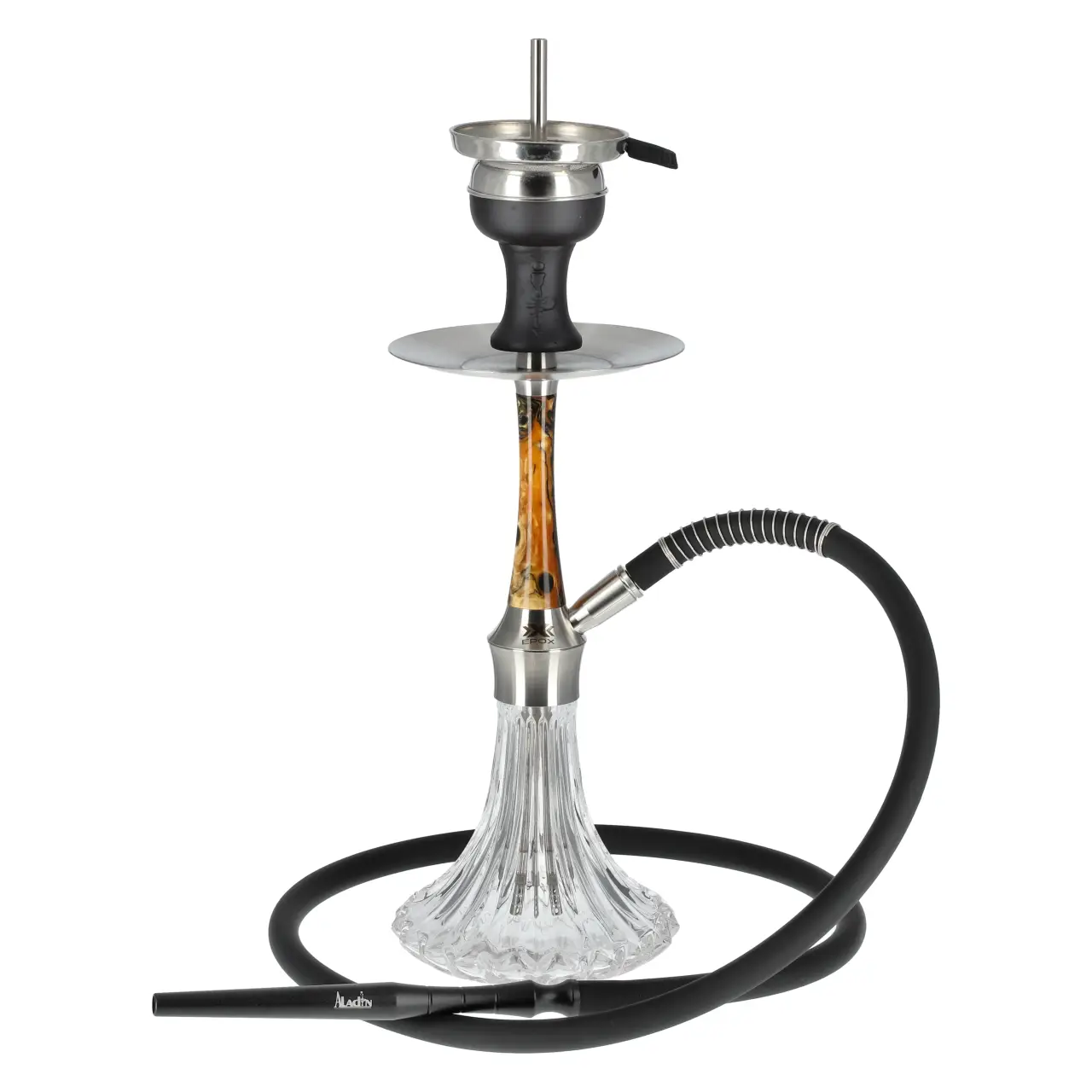 Aladin Epox 360 Edelstahl Shisha Wood Brown Black, 36 cm hoch Aladin Epox 360 Shisha Wood Brown Black