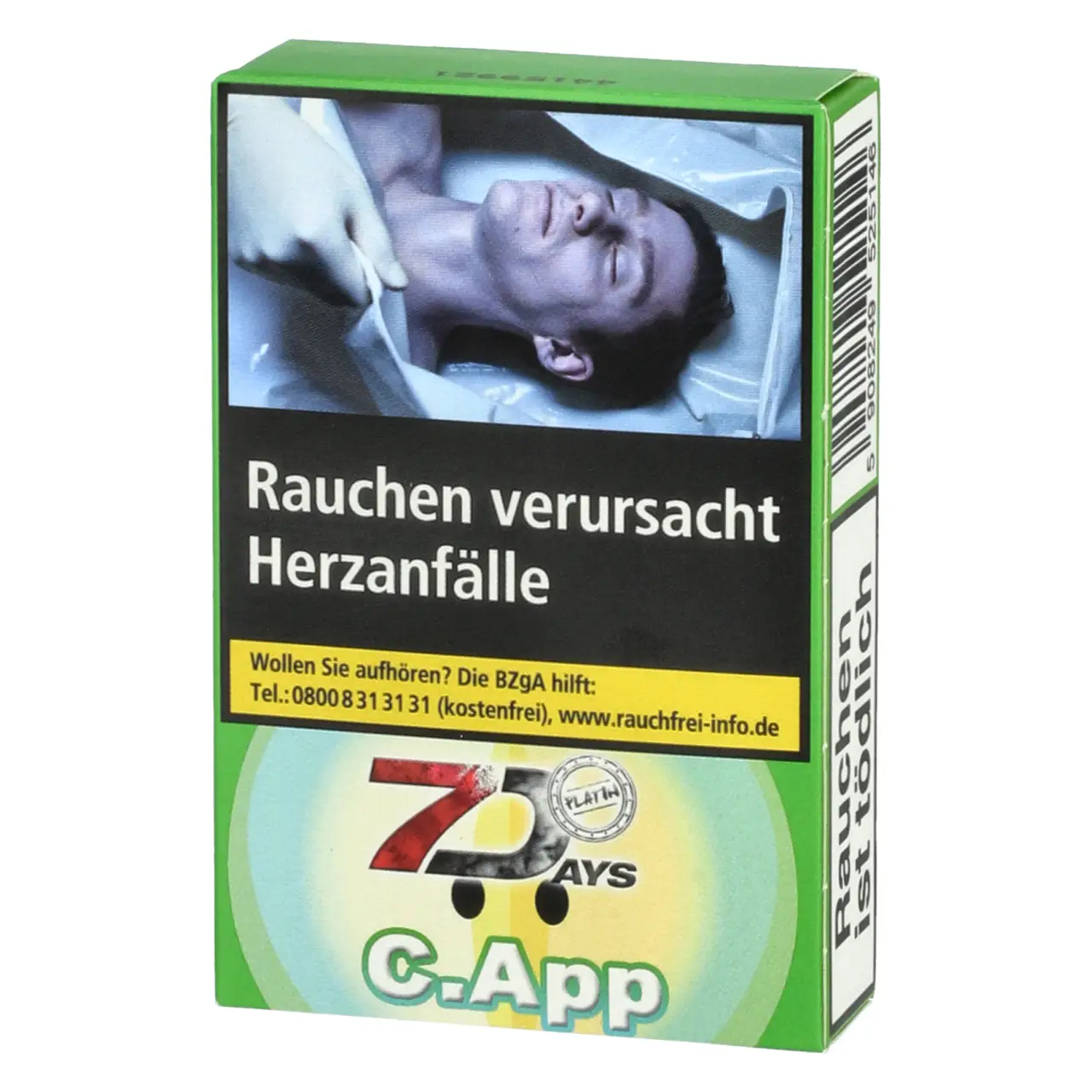 7 Days Platin kühler grüner Apfel (C.App) Shisha Tabak, 25g 7 Days Platin Shisha Tabak C.App 25g
