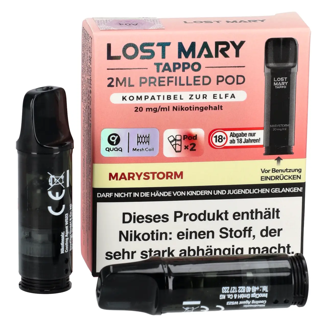 Lost Mary Tappo POD Energy Drink (Marystorm) Prefilled mit 2ml Liquid, 2er Packung Lost Mary Tappo Prefilled Pod - Marystorm - 2er Packung