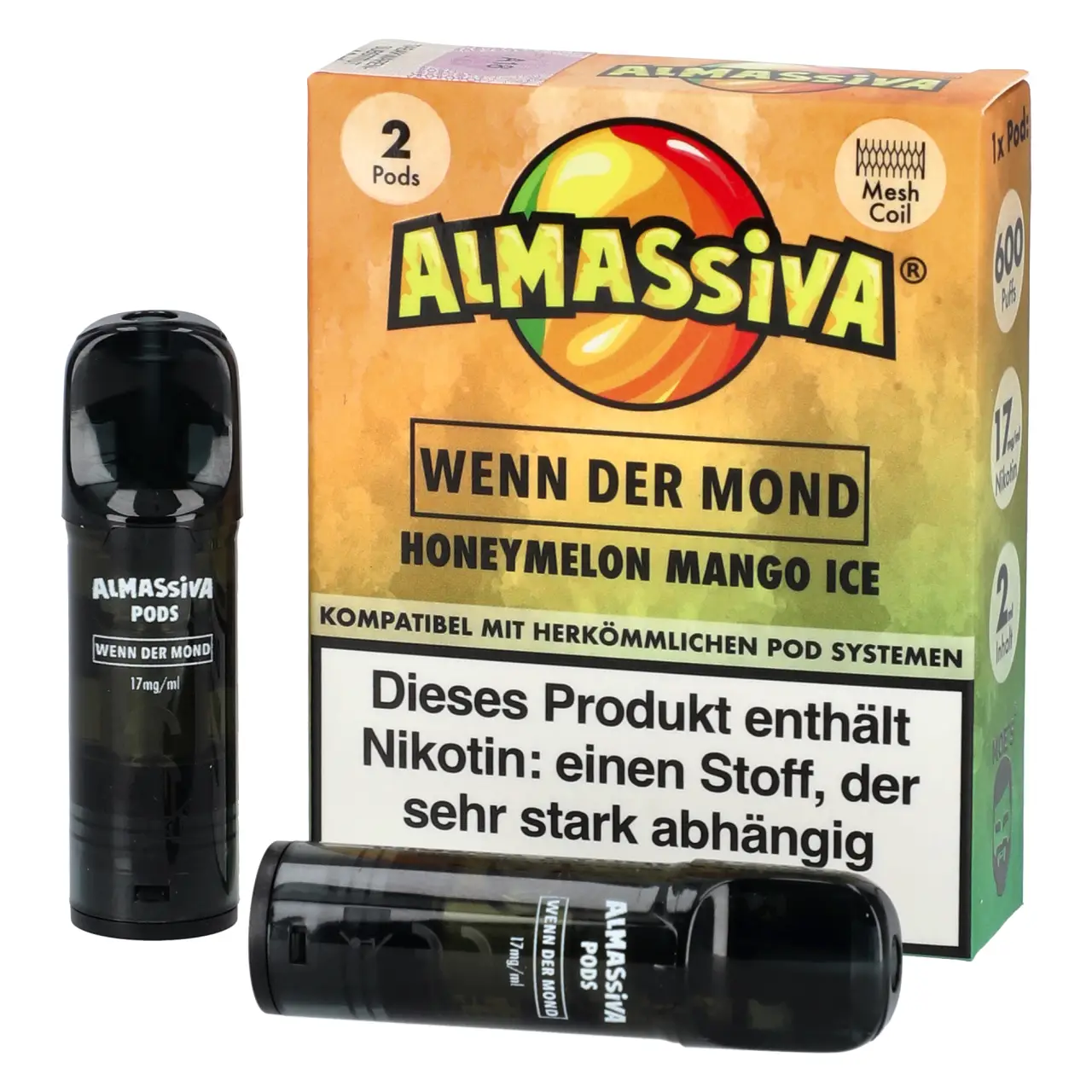 Al Massiva Pod Honigmelone Mango Ice (Wenn der Mond), 2ml Liquid, 2-er Pack Almassiva Pods Wenn der Mond