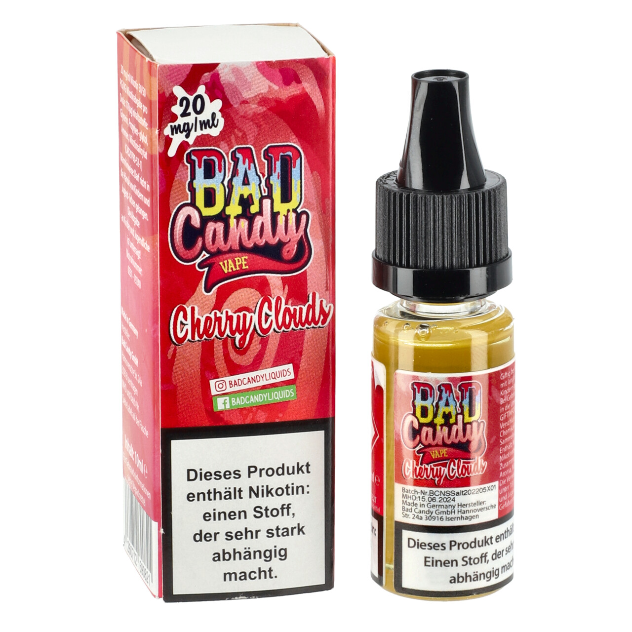 Bad Candy kühle Kirsche Zitrone Limette (Cherry Clouds) Nikotinsalz Liquid, 10ml