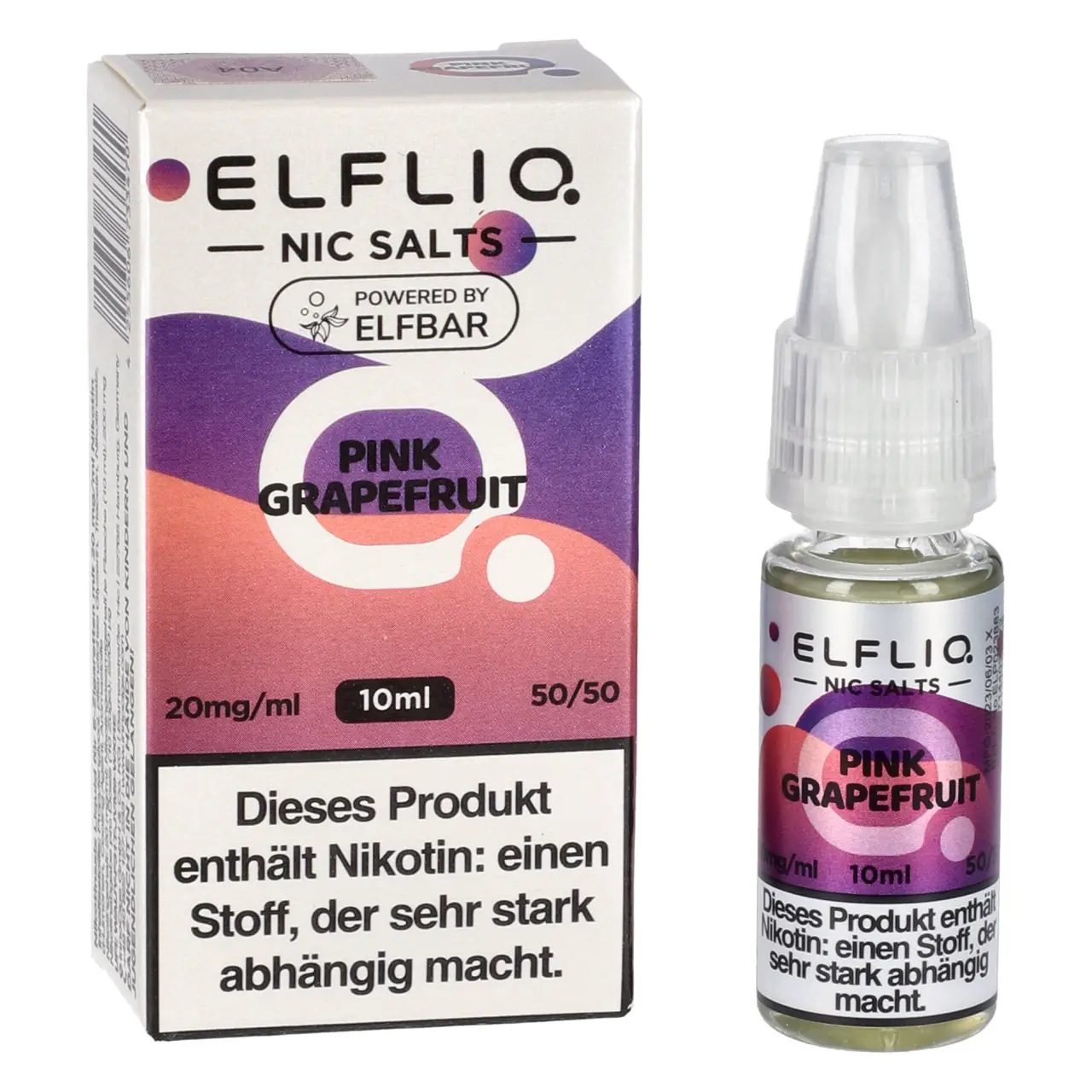 Elfliq Grapefruit (Pink Grapefruit) Nikotinsalz Liquid, 10ml Pink Grapefruit - Elfliq by Elfbar Nikotinsalz Liquid für Mehrweg Vape - 10ml