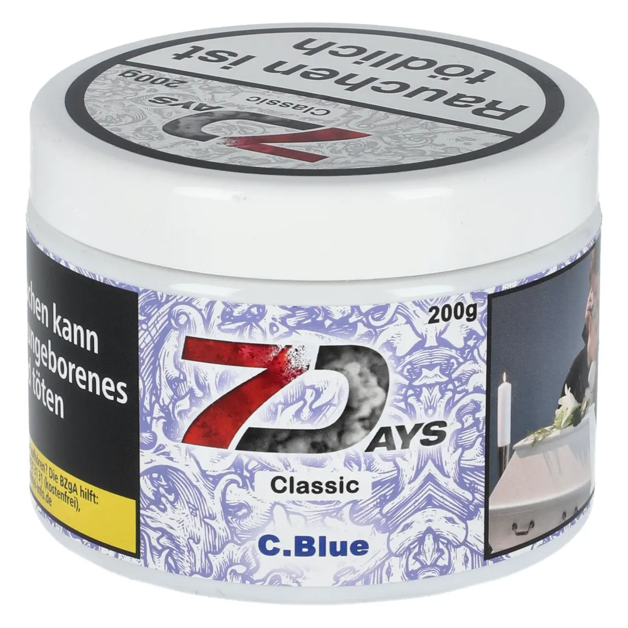 7 Days Classic Blaubeere Ice (C.Blue) Shisha Tabak, 200g 7 Days Classic C.Blue Shisha Tabak 200g Dose