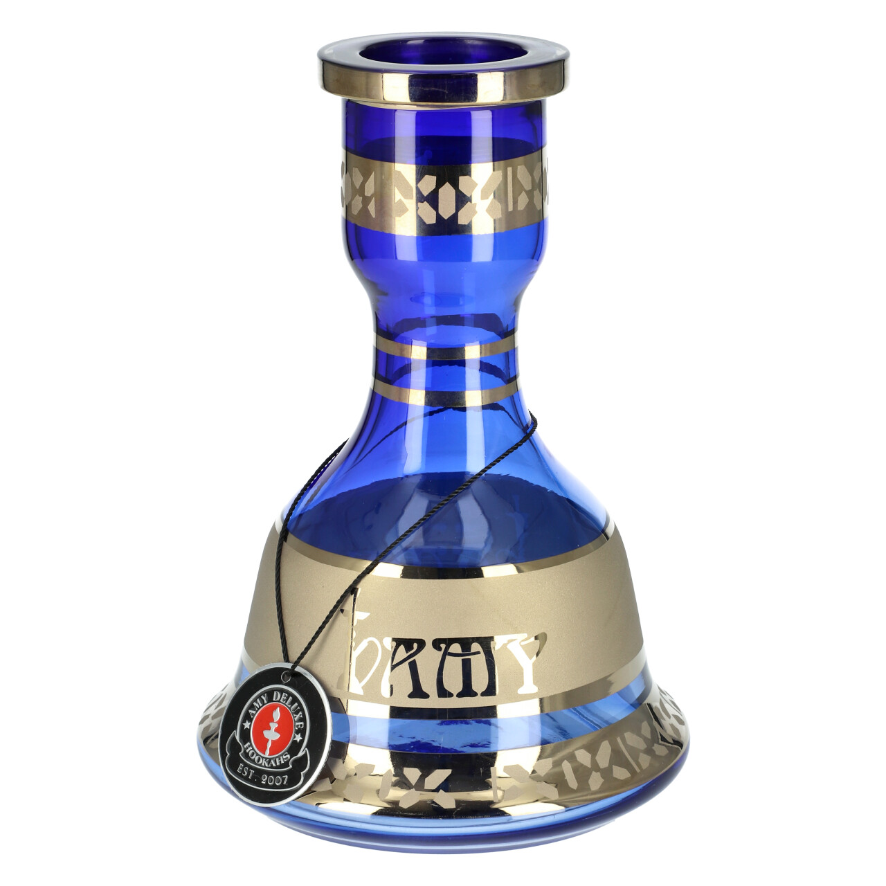 Amy Harfi Shisha Oriental, Blau-Gold / Schwarz, 47 cm hoch