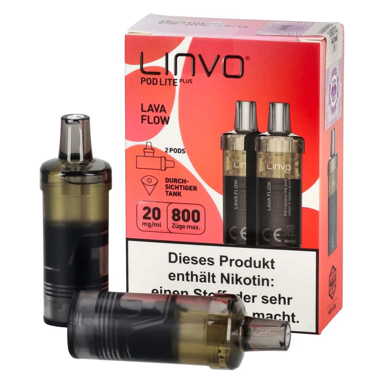 Linvo Pod Lite Plus Erdbeere Ananas Kokosmilch (Lava Flow) 2ml Liquid Pods, 2-er Pack Lava Flow - Linvo Pod Lite Plus Prefilled Pod - 2er Packung